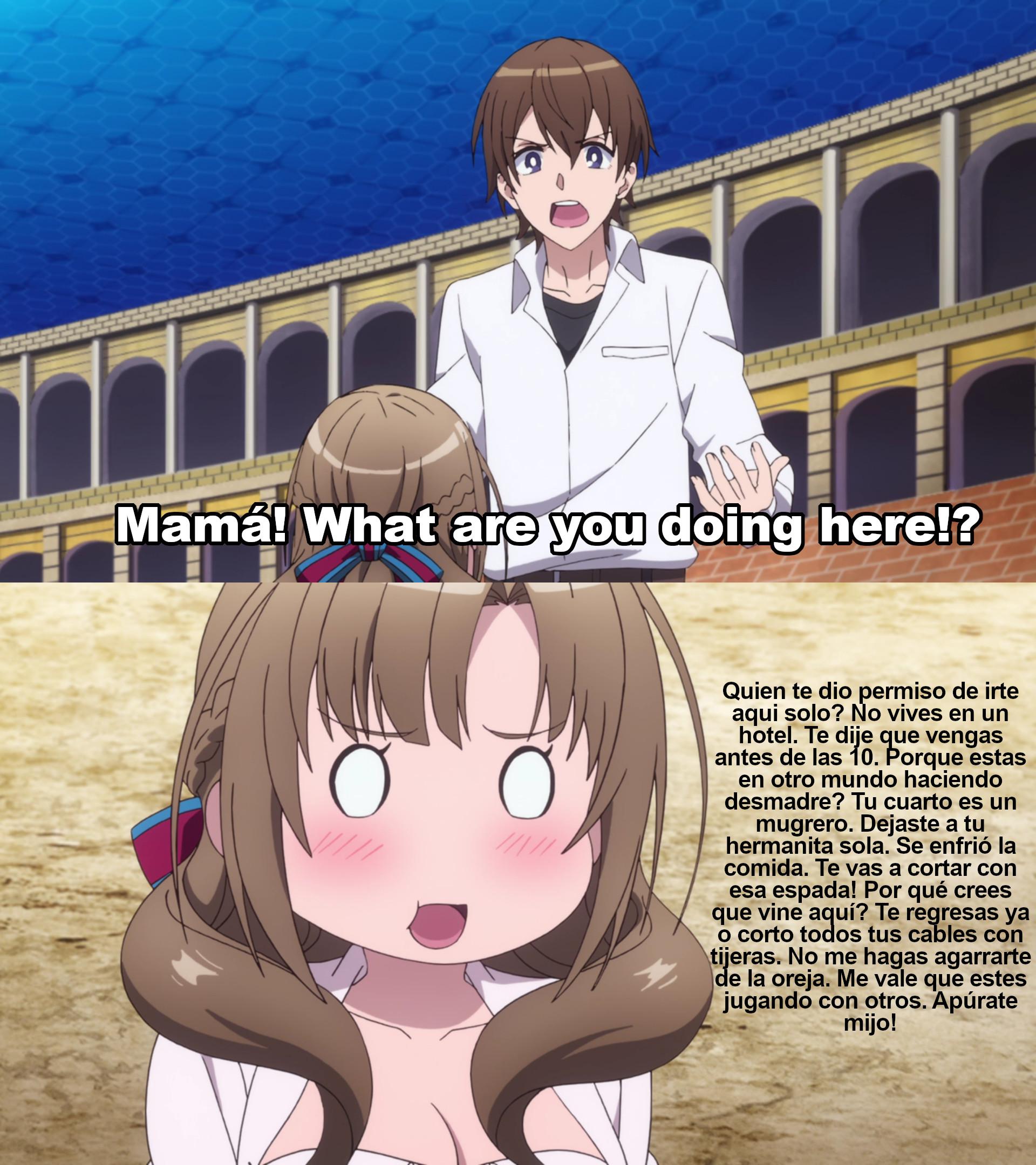 When you turn on the Mexican Spanish subtitles for isekai mom Animemes