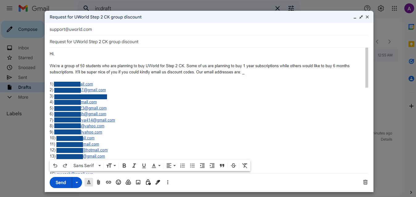 UWorld Step 2 CK Group Discount (50). Currently have 31/50 People