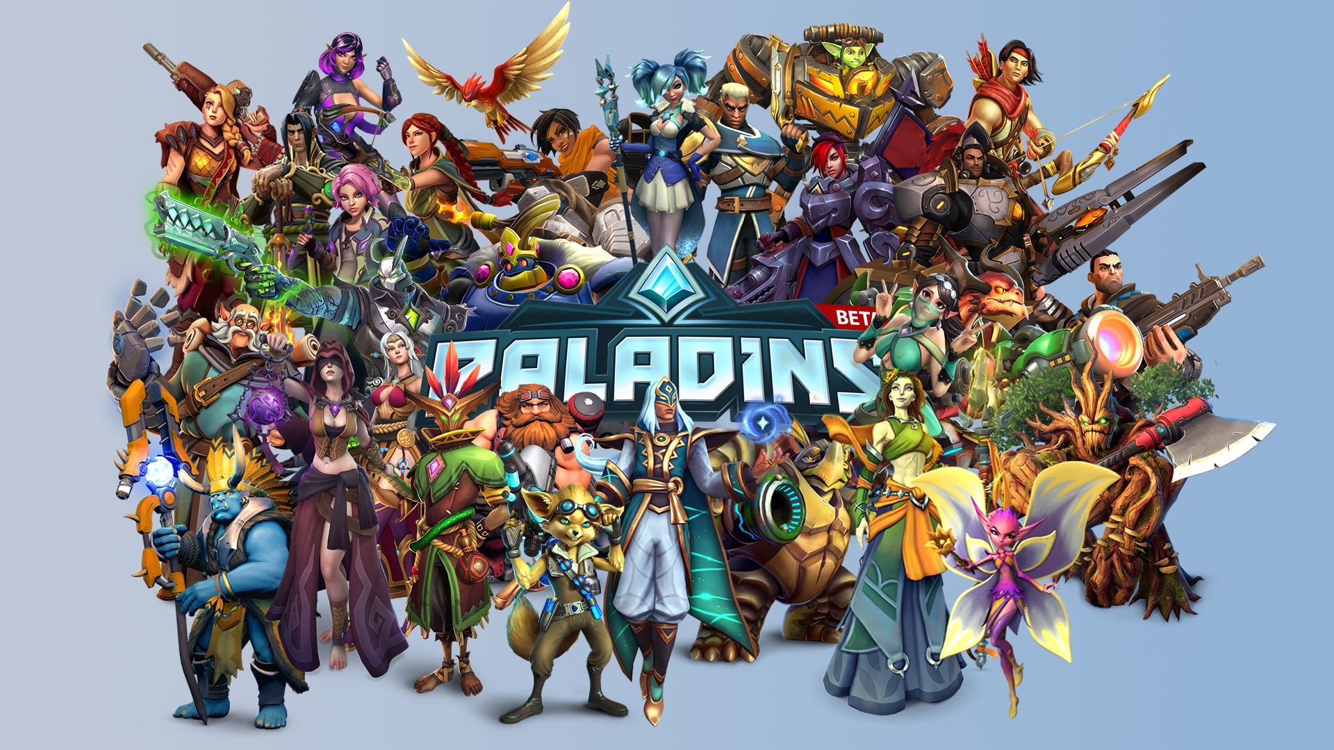 Group photo of all the champions before OB57 ruins it all r/Paladins