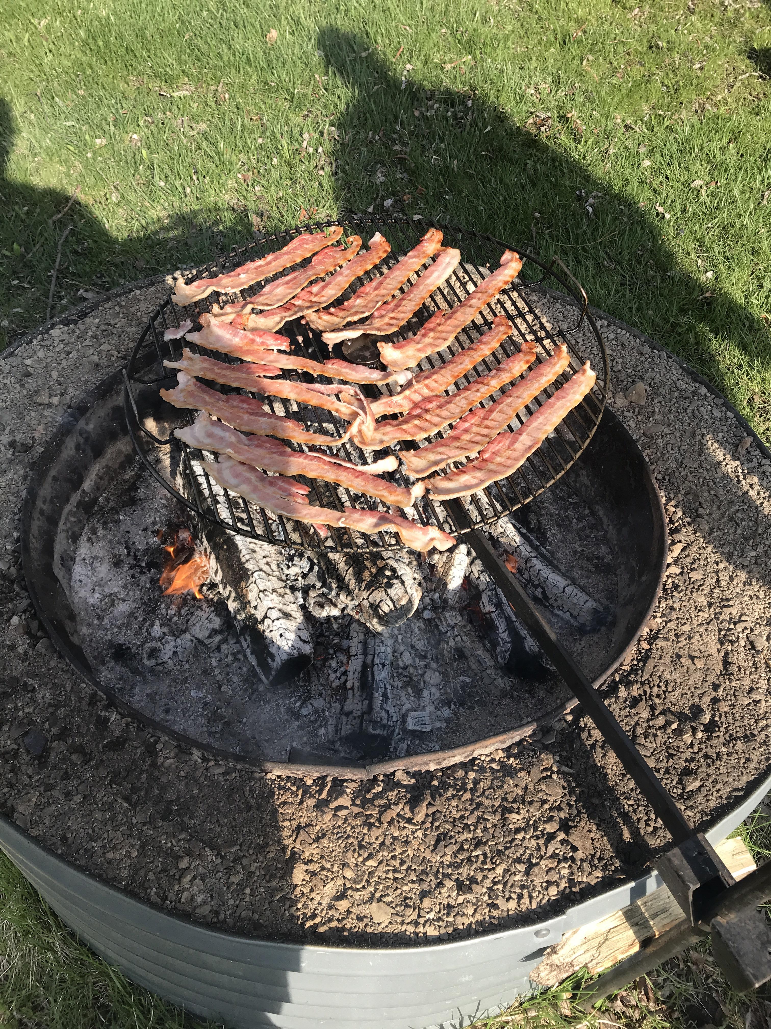 The only way to cook bacon while camping r/ketorecipes