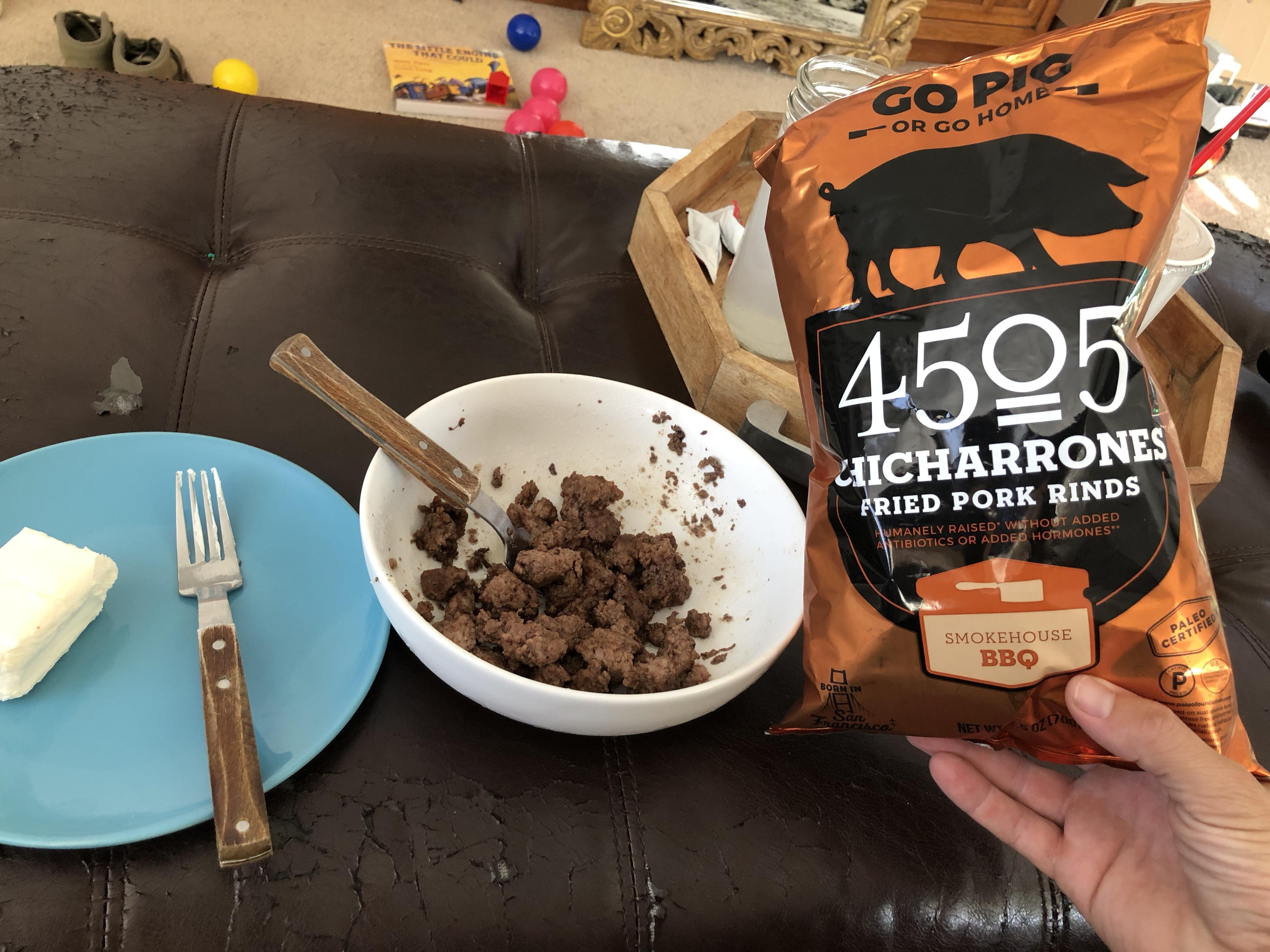 Pork Rinds? Zero carbs, just pork and minimal seasonings. Yes or no. I