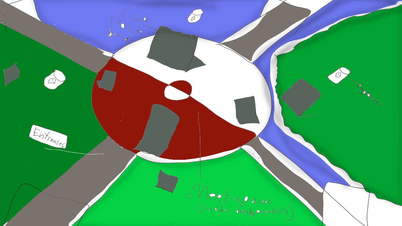 (OC) Crackpot ideas 1 v 1 v 1 v 1, Battle Royale style, where each