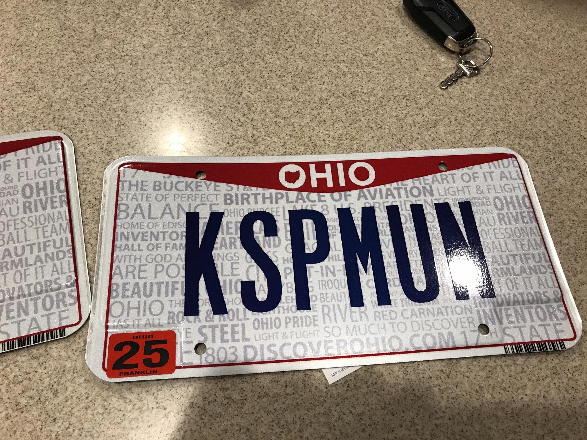 I got my license plate finally. Also KSP is my initials. : r