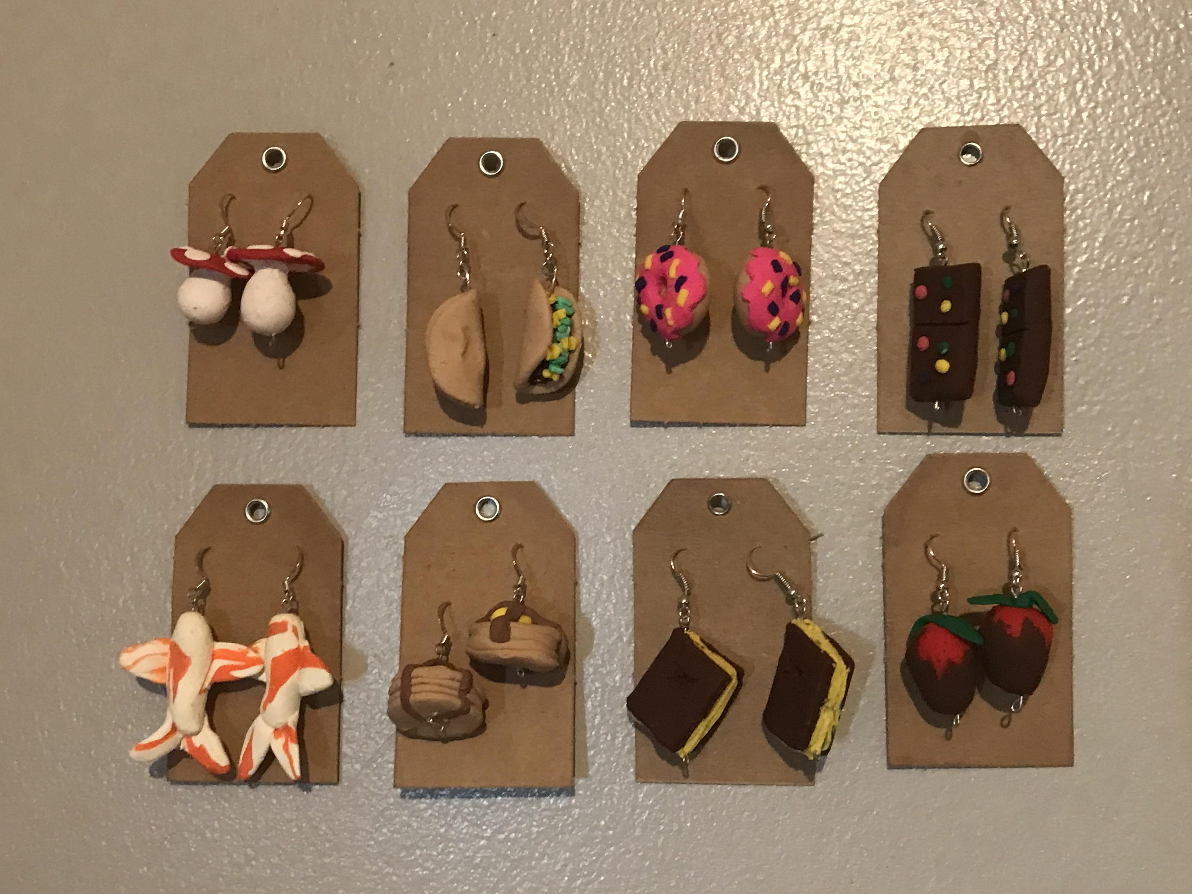 Here’s some oven baked clay earrings I made if anyone is interested