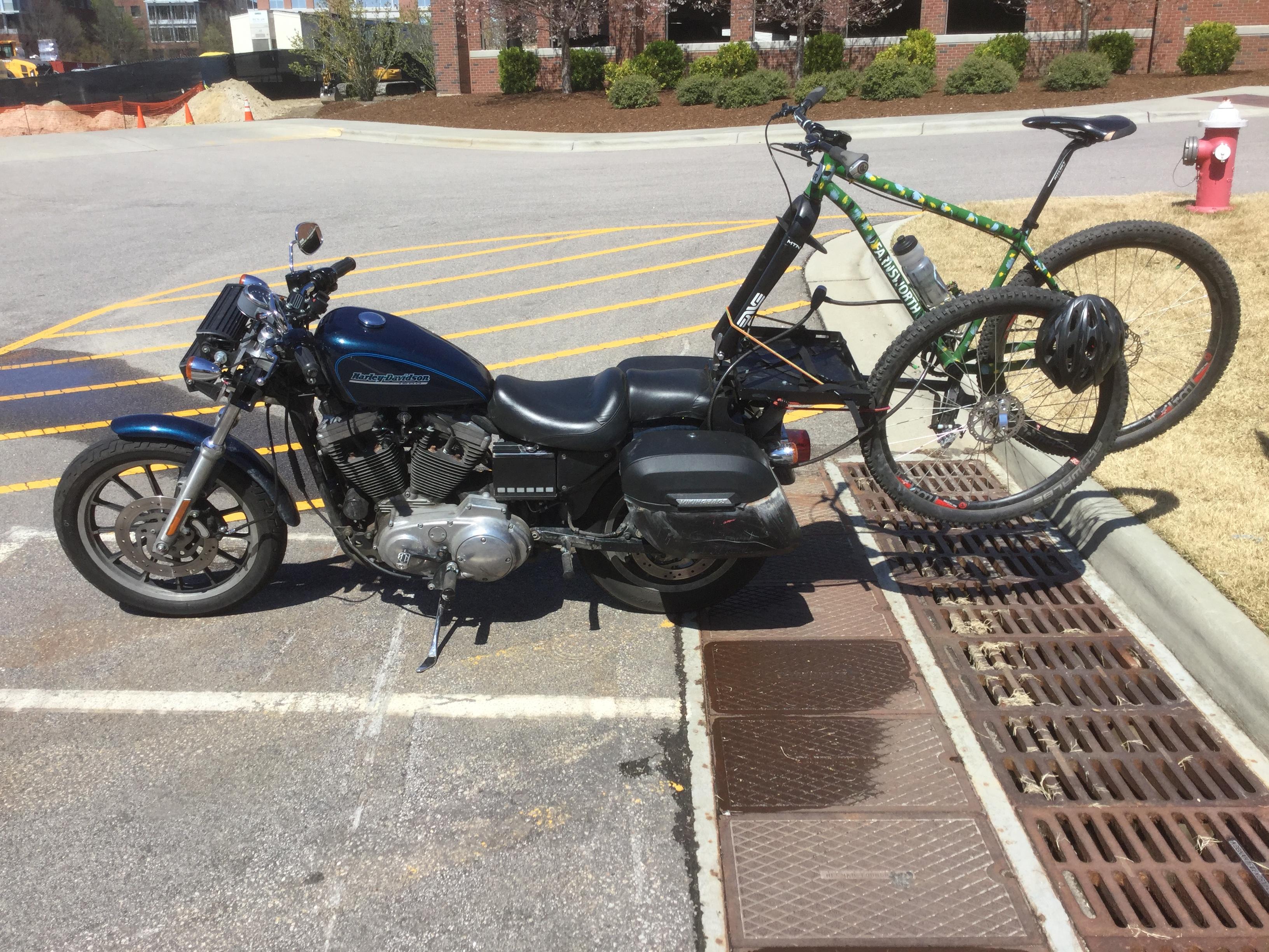This motorcycle has a bike rack on the back r/motorcycles