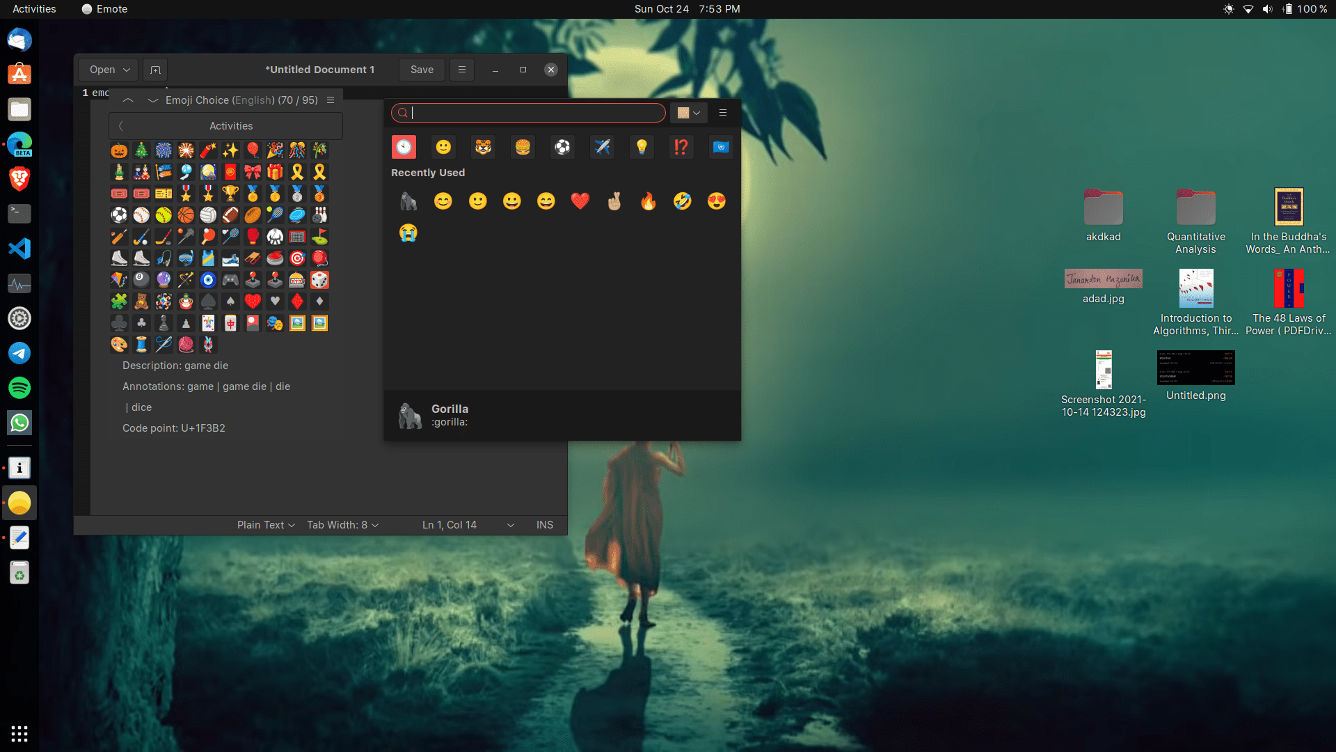 Any emoji solution for Ubuntu like that in Windows?? Default selector