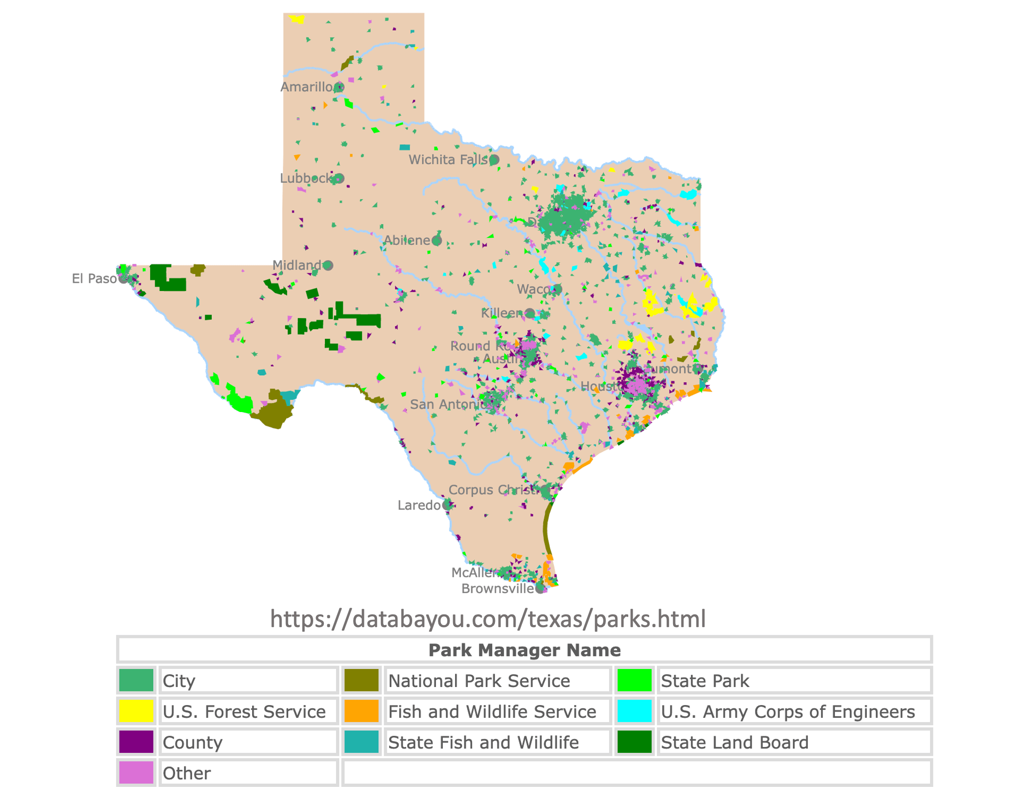 Interactive Map of Texas Parks and Natural Areas houston