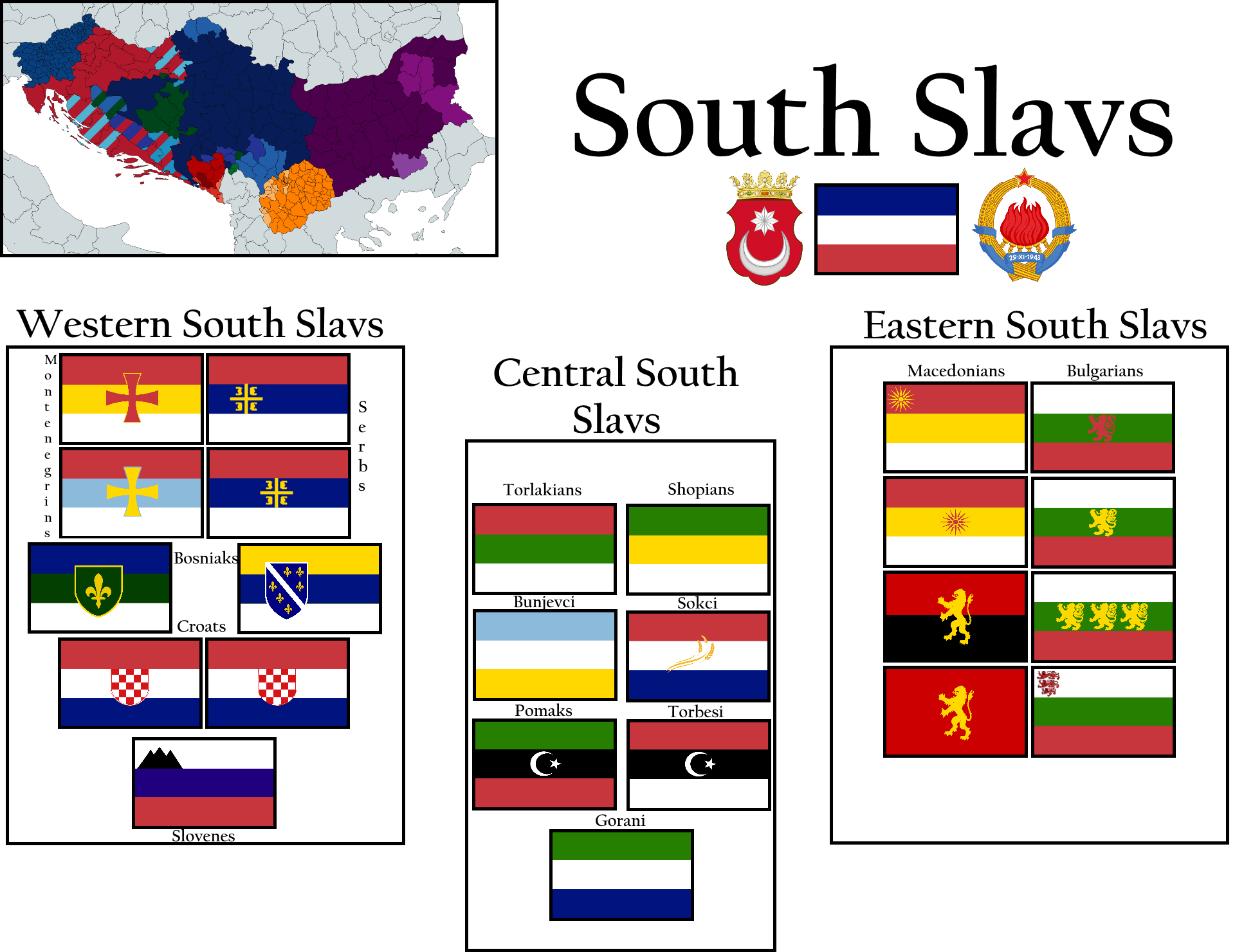 I got around to adding all the South Slavs to my redesign, pretty much