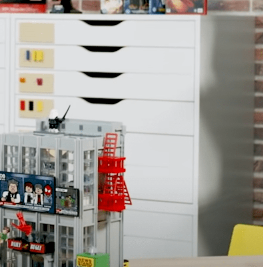 Lego uses these stacked Ikea Alex drawer units for parts storage any idea what they use to