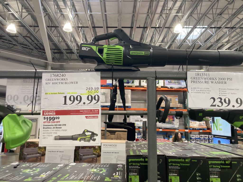 Any reviews on the Greenworks 80v blower? r/Costco