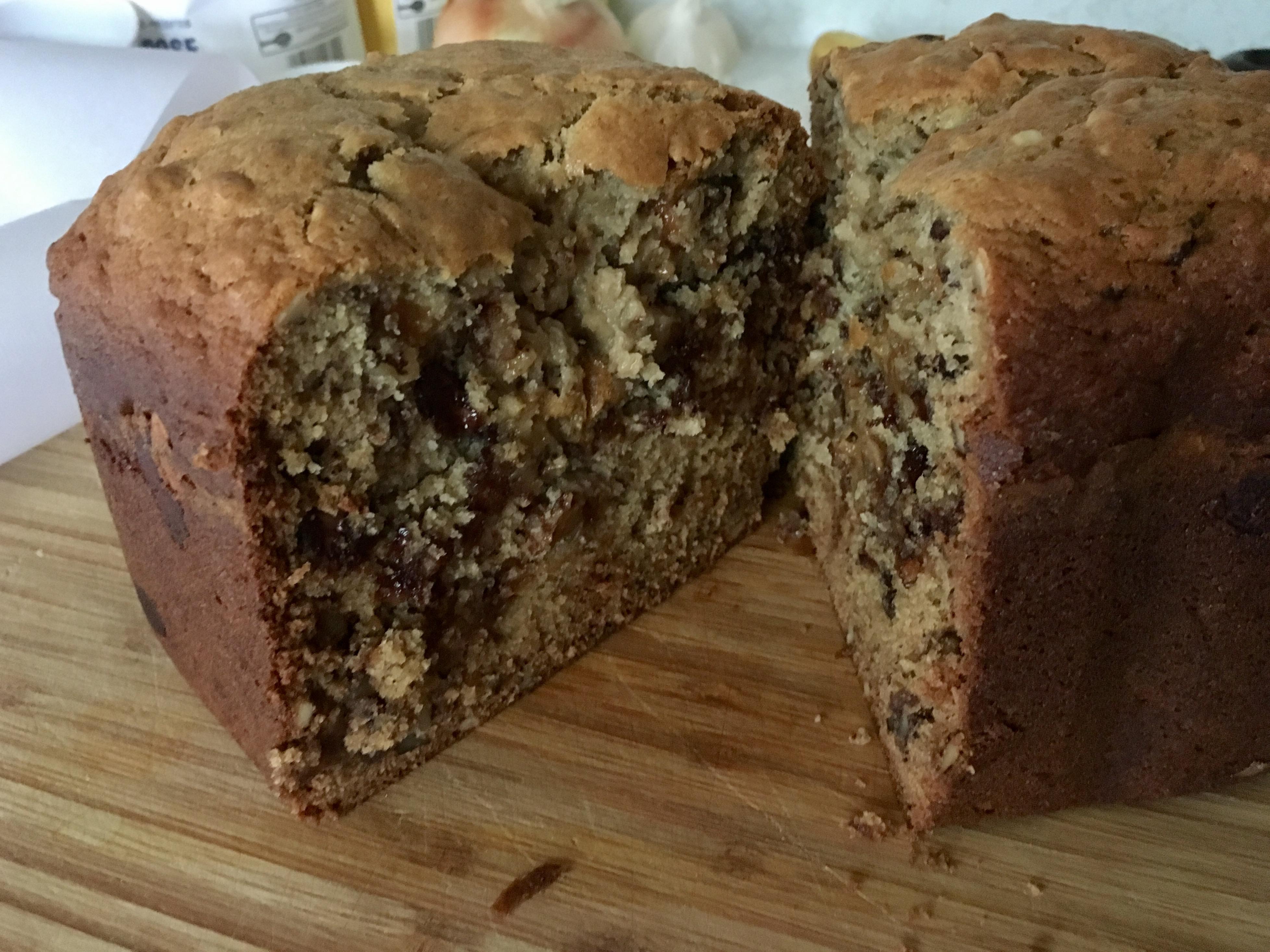 [Homemade] buttermilk banana bread with walnuts and Chocolate and