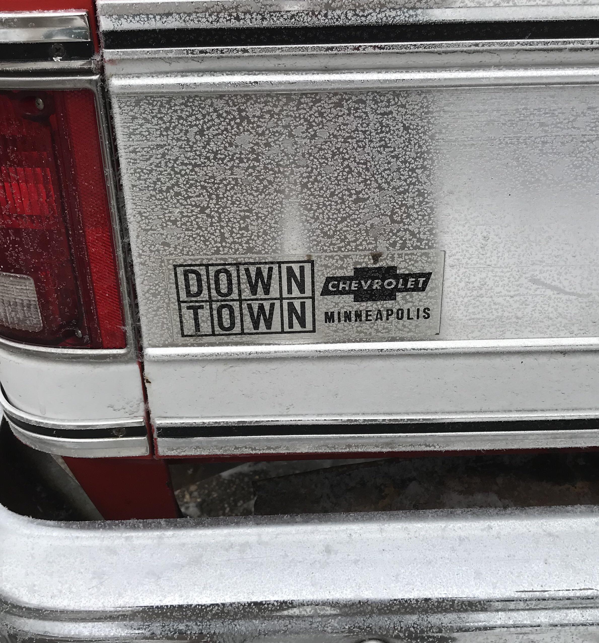 Original dealer sticker on my 1973 Chevy Cheyenne. TwinCities