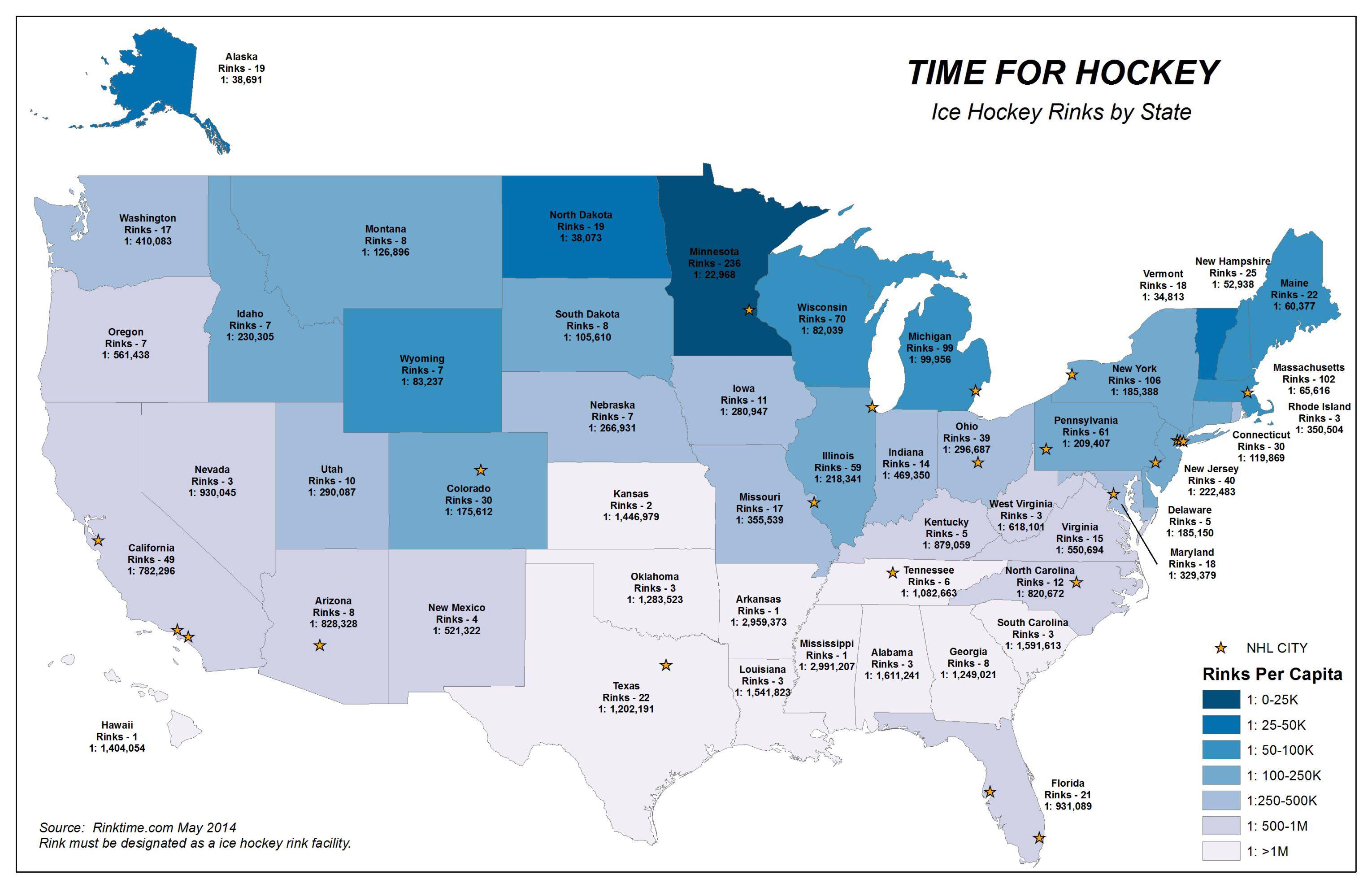 Ice Rinks By State, It’s Hockey Season! r/MapPorn