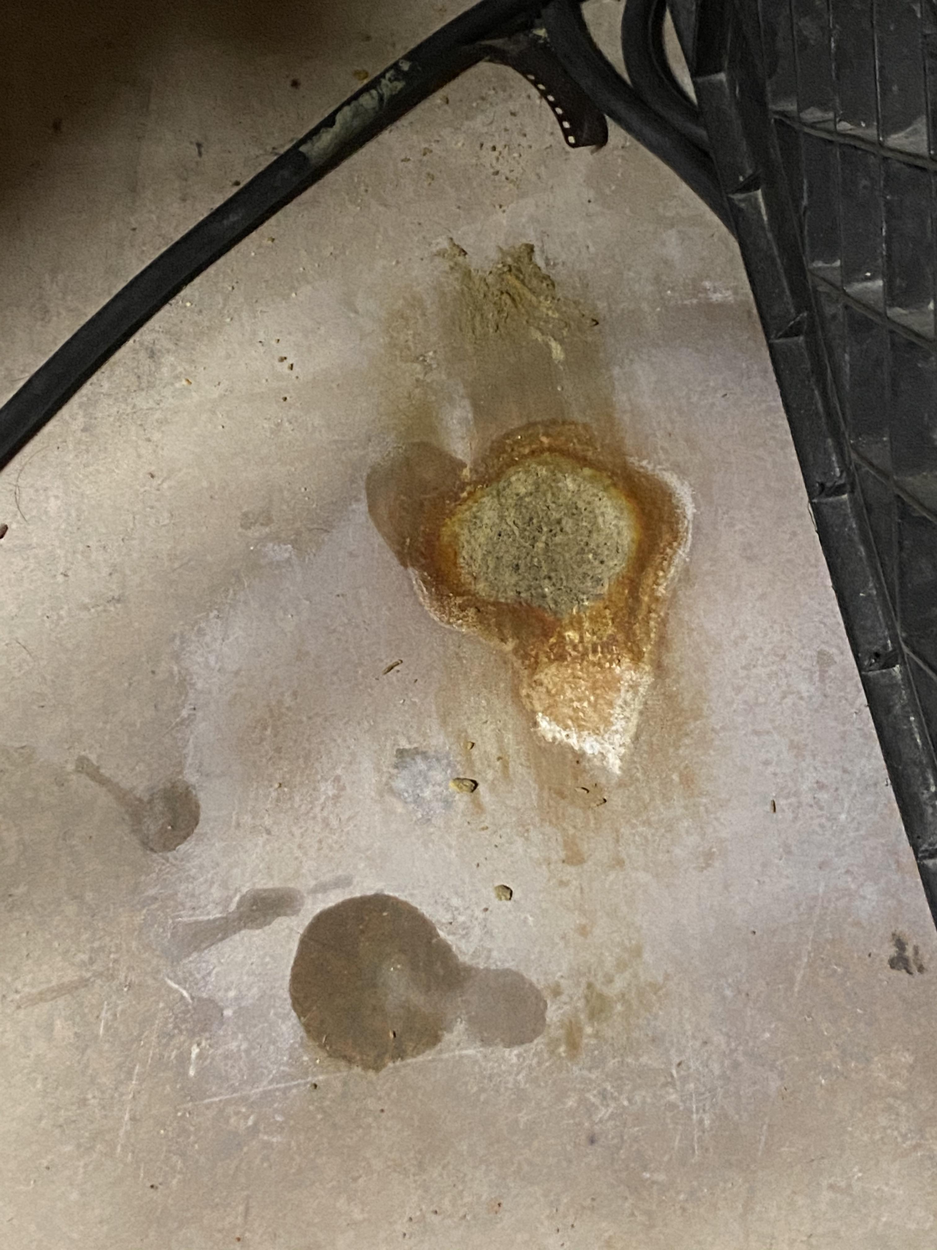 Careful with your chemicals, stop bath eats through concrete. r