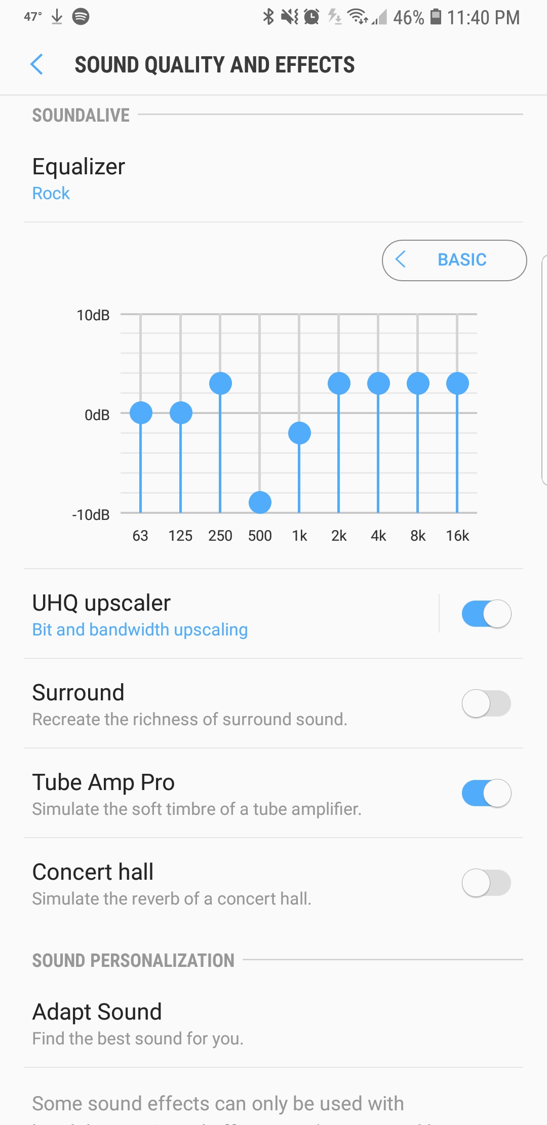 I need help with my phones EQ settings. I want the best audio sound