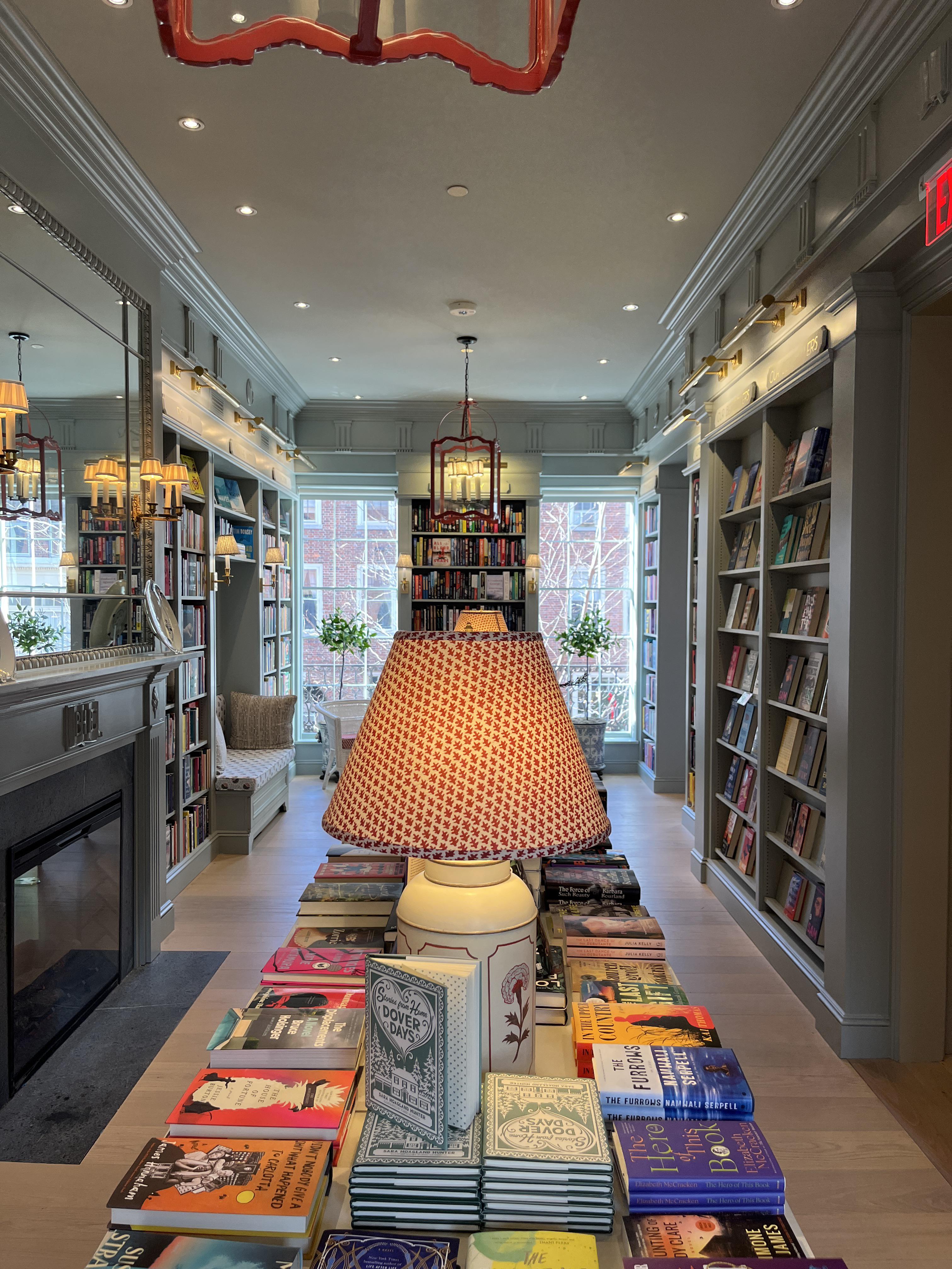 A bookstore on Beacon Hill in Boston with lots of fireplaces and