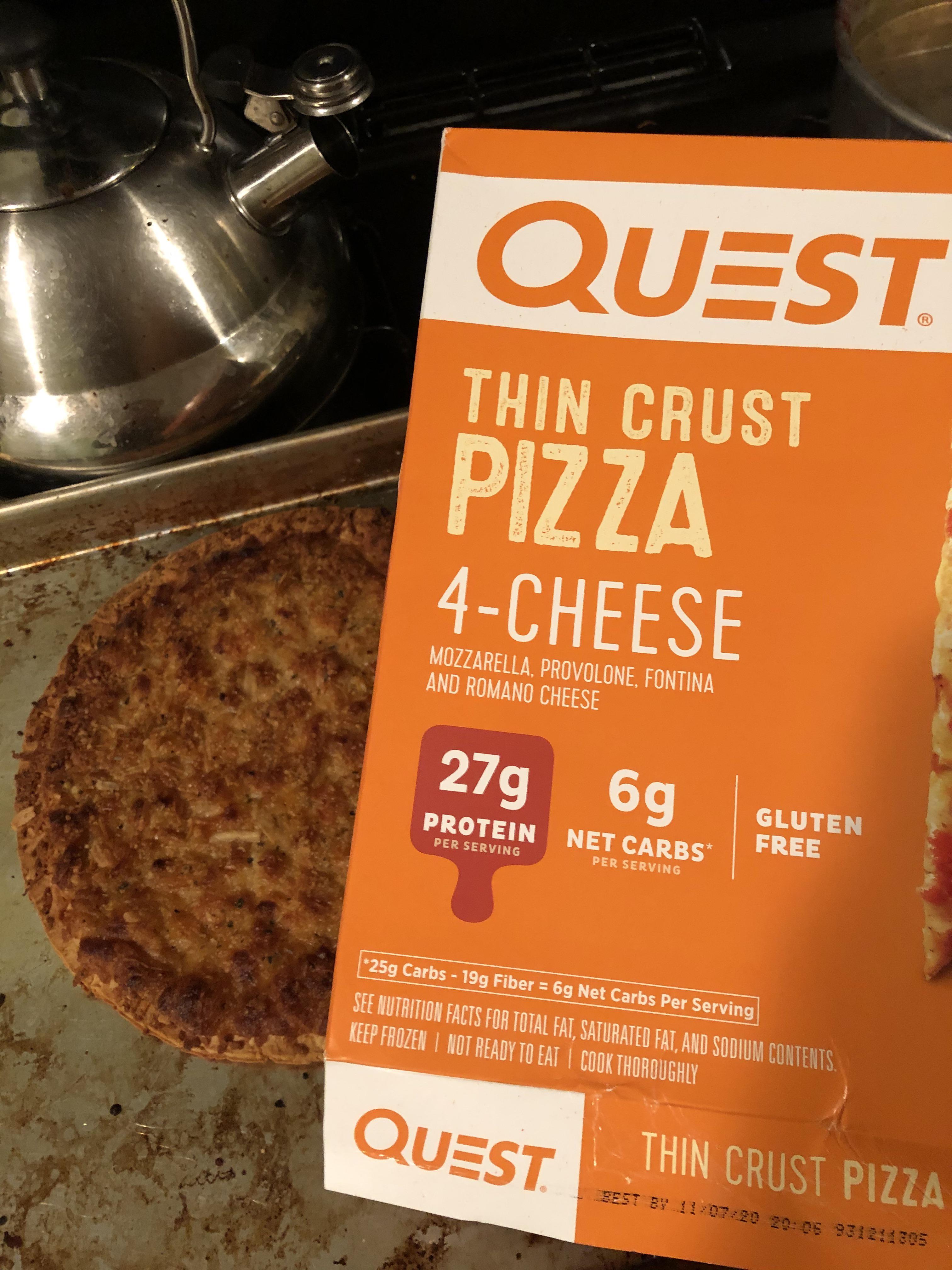Quest frozen pizza! One serving is half the pizza so 6g net carbs is