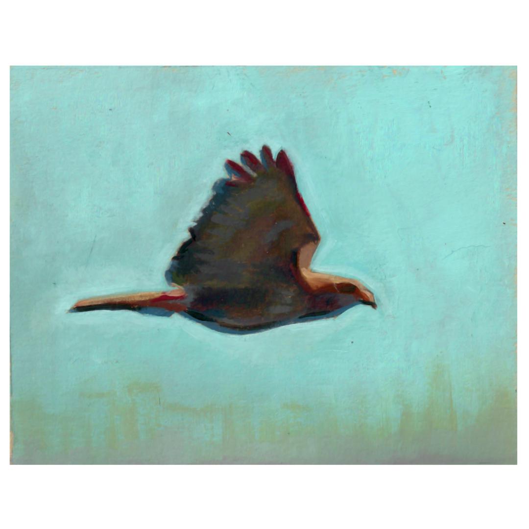 Bird. oil on unprimed paper. r/oilpainting