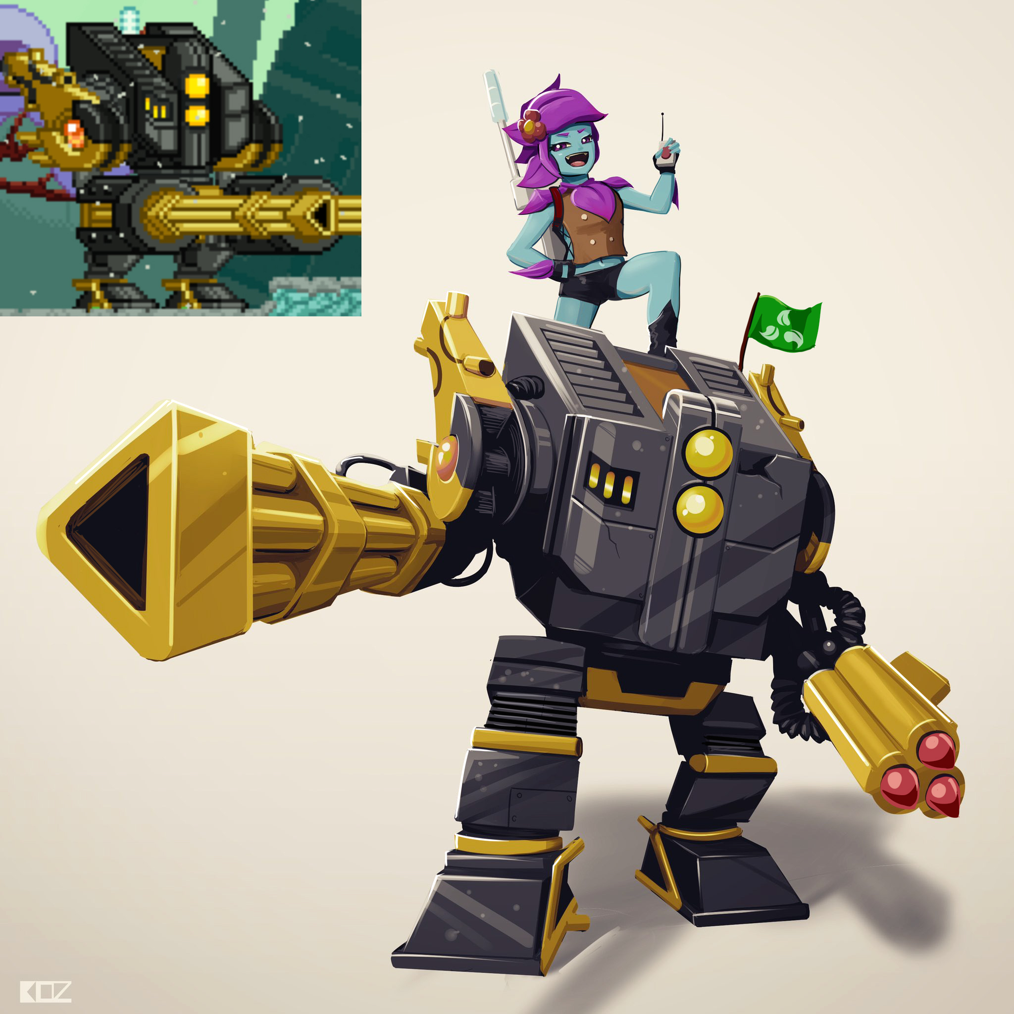 Drew my mech starbound