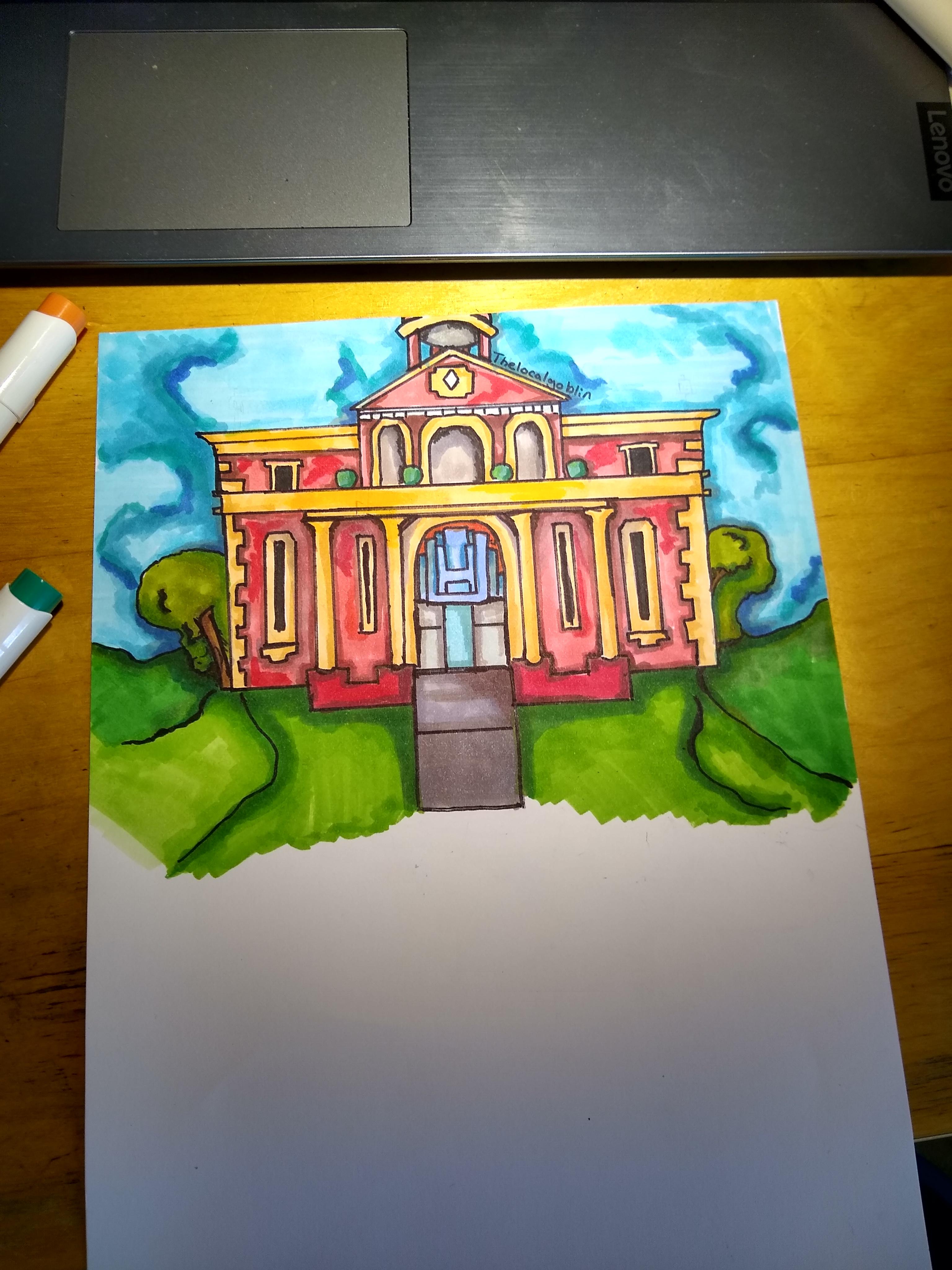 I drew the shopping district town hall r/HermitCraft