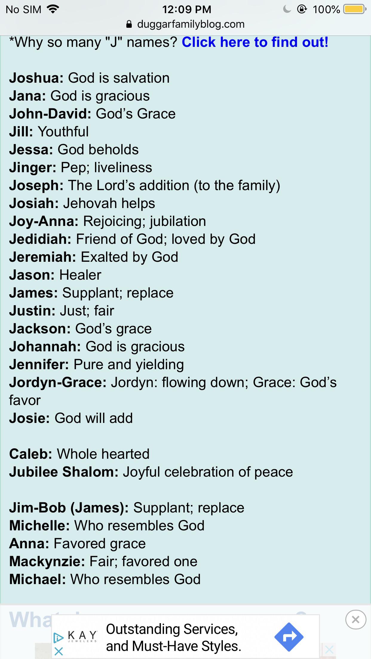 I doubt all of these names have actual Christian meanings DuggarsSnark