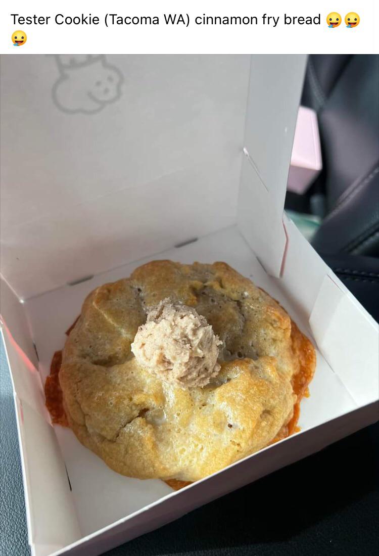 Tester cinnamon fry bread (pic from Facebook) r/CrumblCookies
