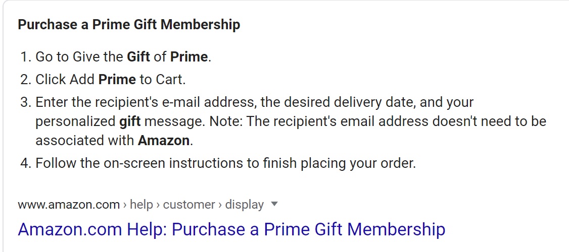 you said you wanted a way to gift people amazon prime memberships