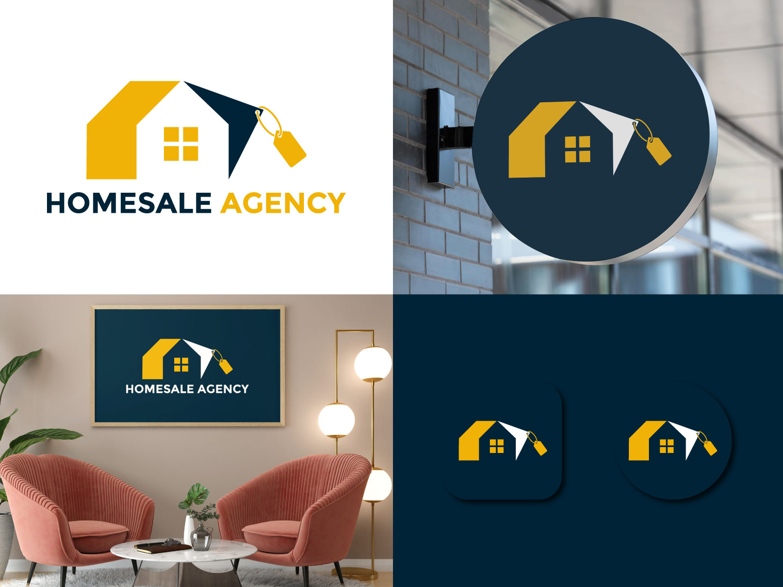 Home Sale Agency Logo/ Real Estate logo for my portfolio. r/logodesign