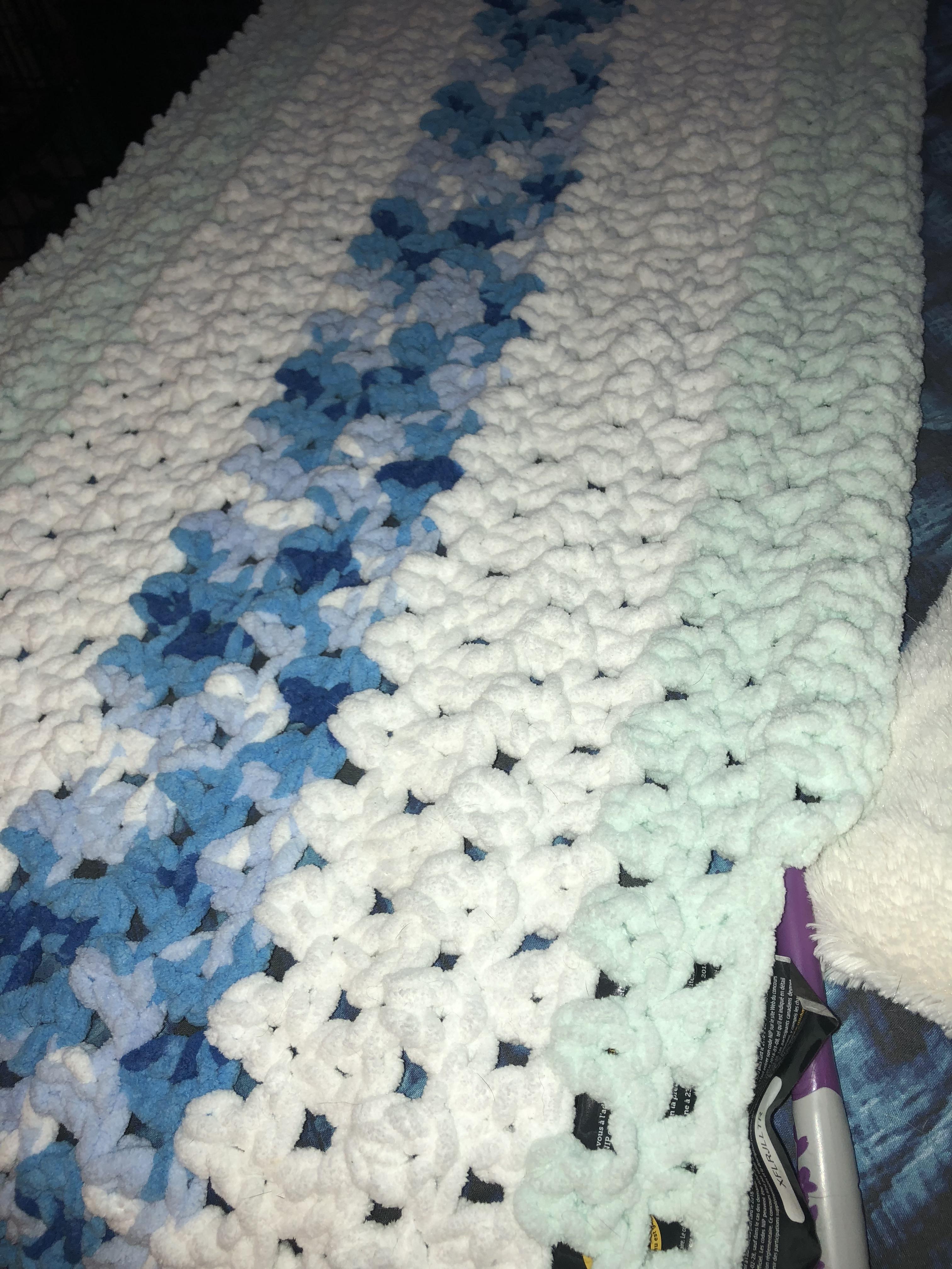 Crocheting a king sized blanket for my best friend using Bernat blanket yarn, but I can’t find