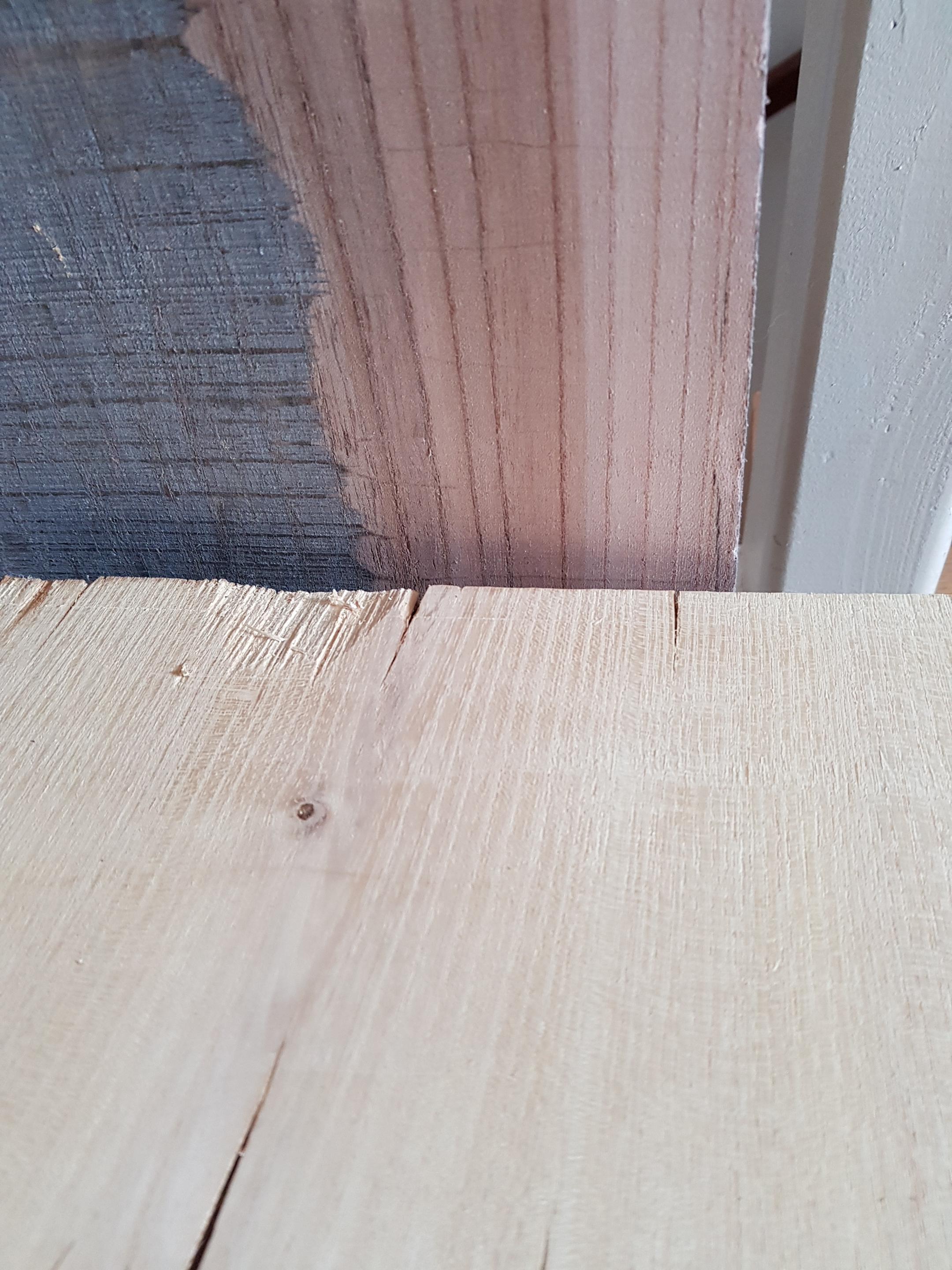 Both of these pieces are elm. The bottom one is wet and the top one is