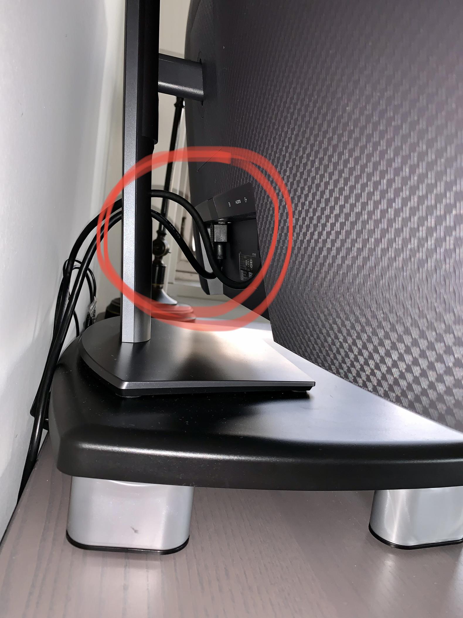 Too much bend in HDMI cable & power cord? Dell Monitor r/Monitors