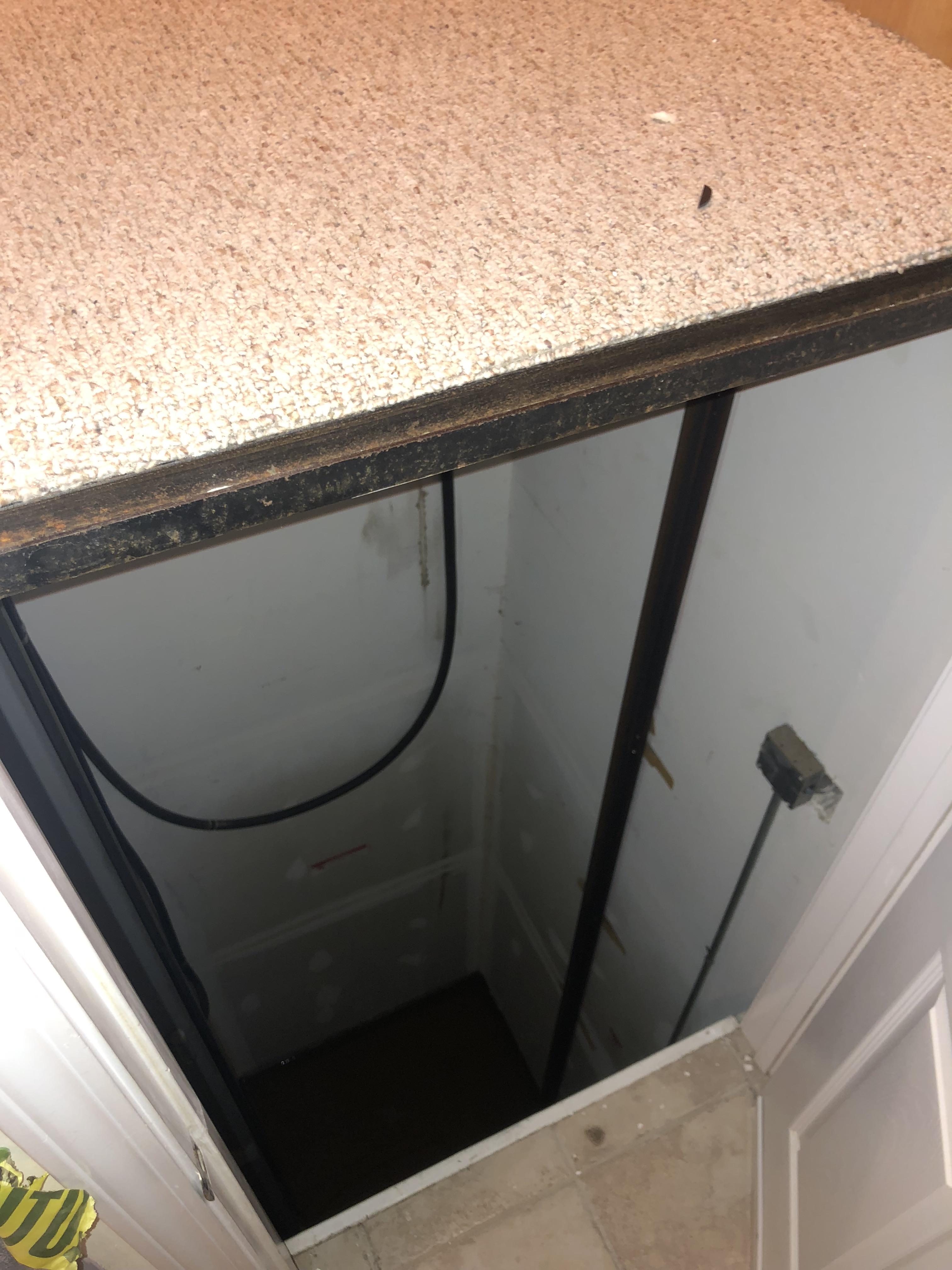 This elevator shaft flooded with water from a hurricane r