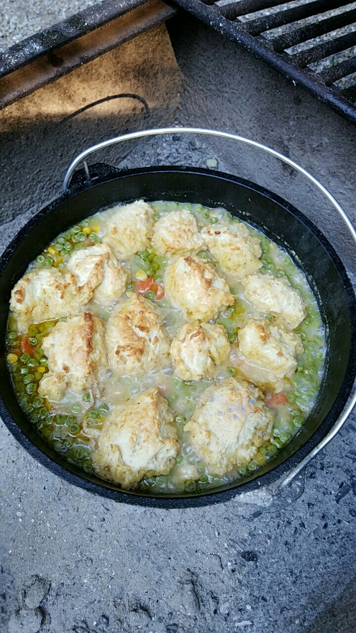 Chicken and Dumplings, first cook in my new Lodge 12" Dutch Oven! r