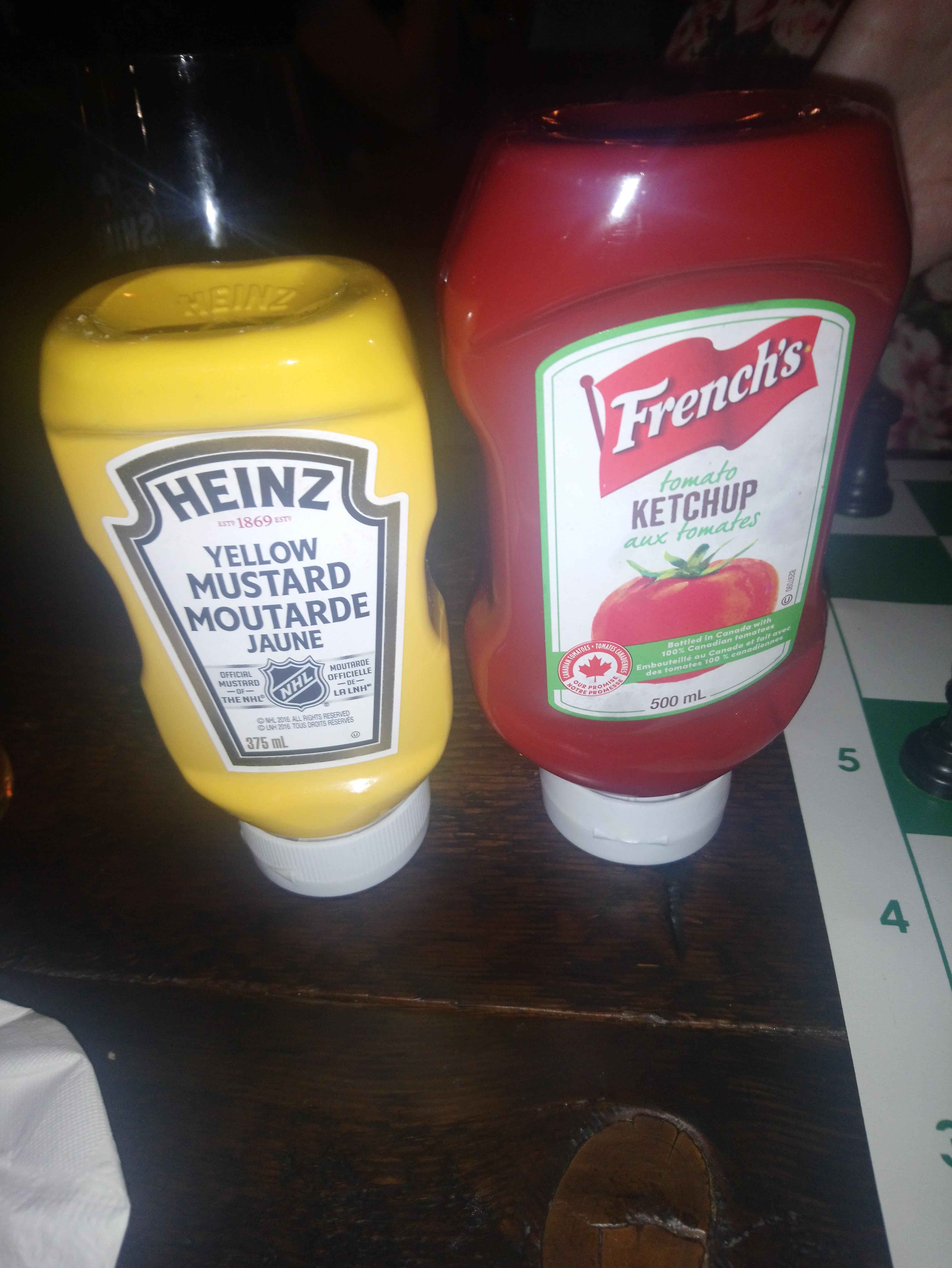 This restaurant has Heinz mustard and French's ketchup r/mildlyinteresting