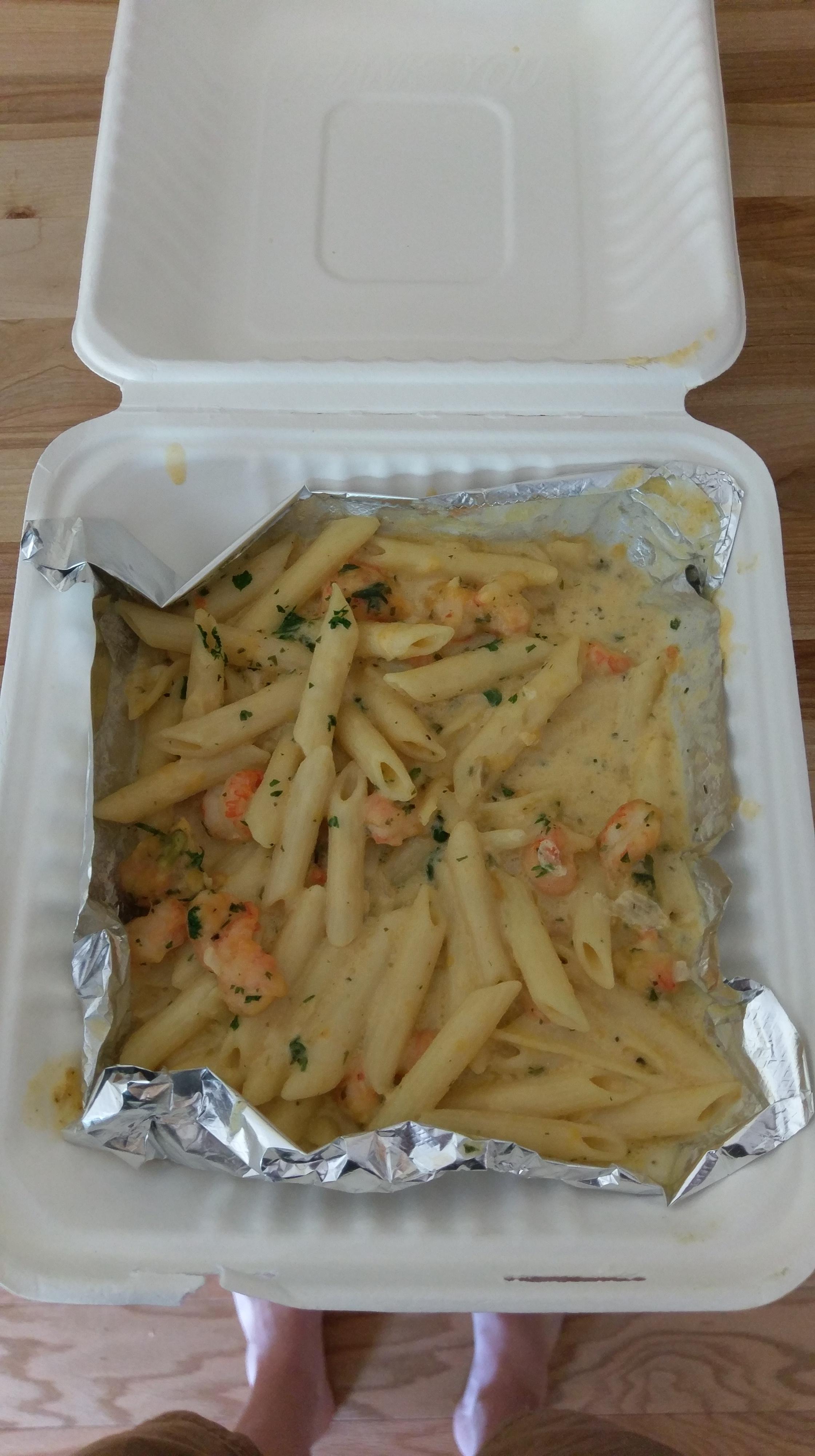 Restaurant puts aluminum foil inside box so you can't microwave