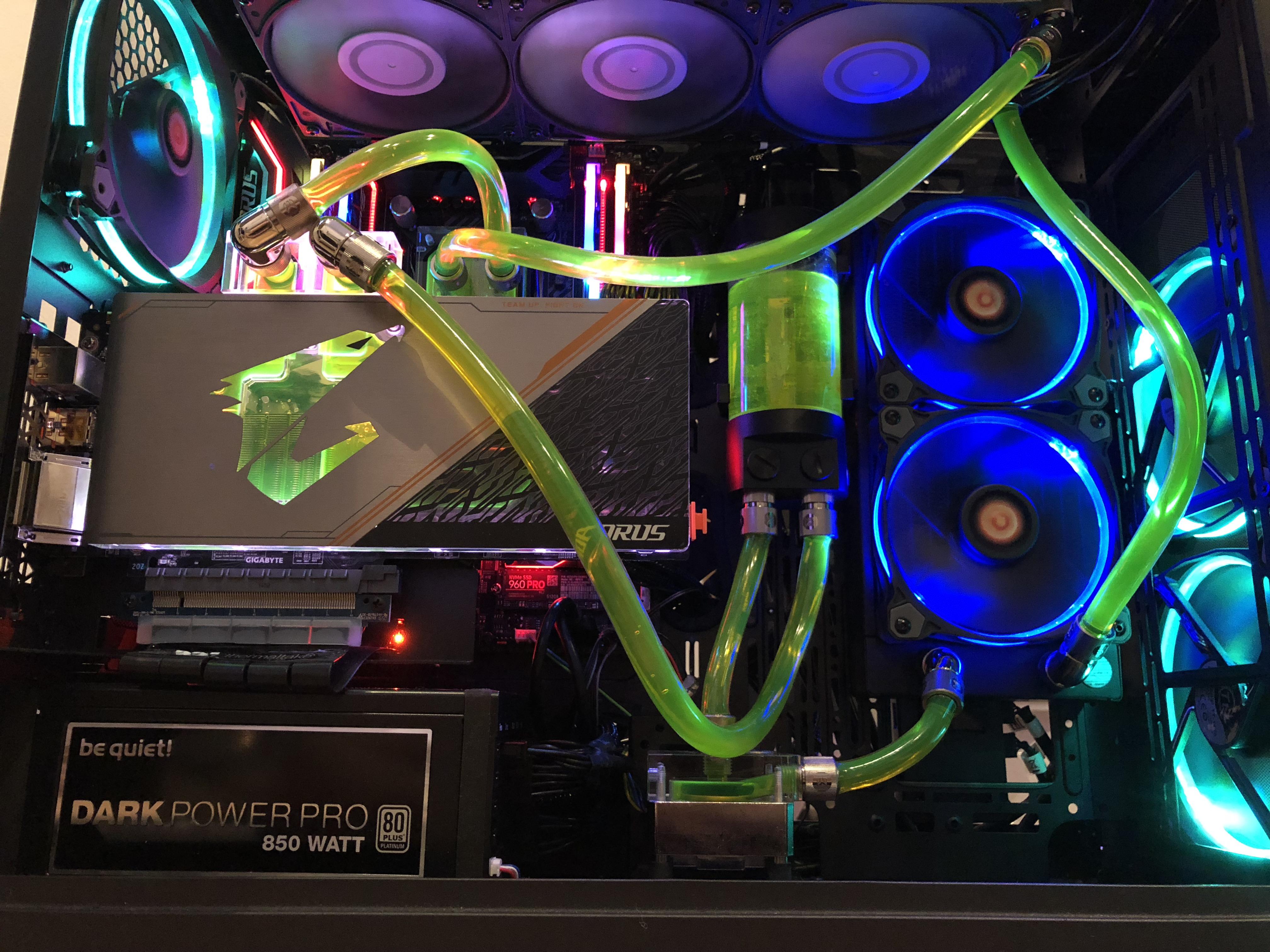 Just finished the new watercooling loop on “The beast”. ThermalTake 71