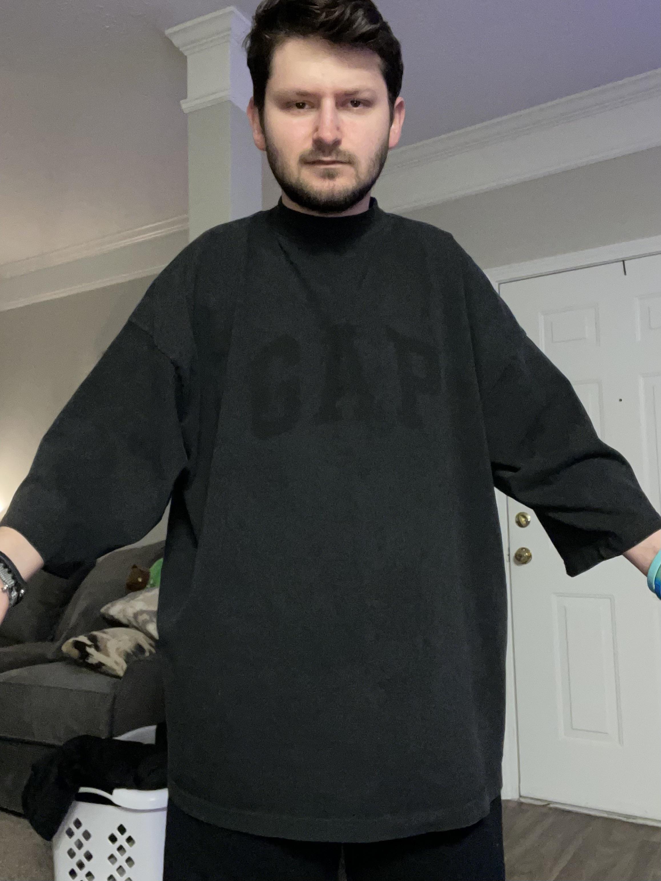 Boys the Yeezy Gap Balenciaga shirt is CRAZY HUGE. got a size medium