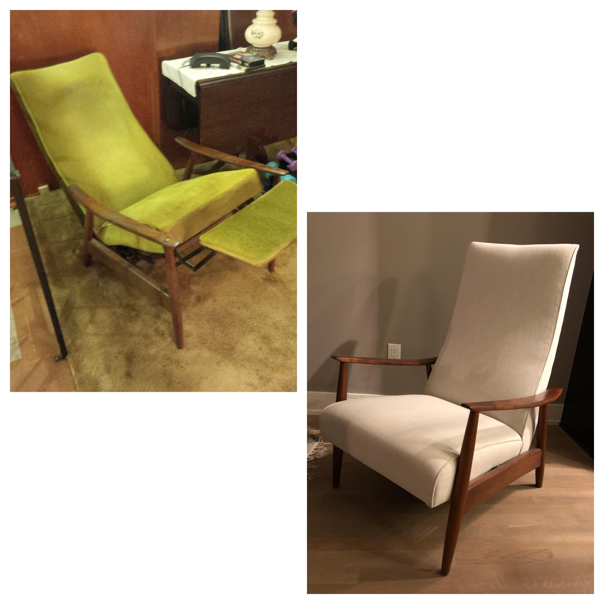 I Had My Grandfathers Milo Baughman Recliner 74 Restored It S A Super Comfortable Reading Chair Mid Century