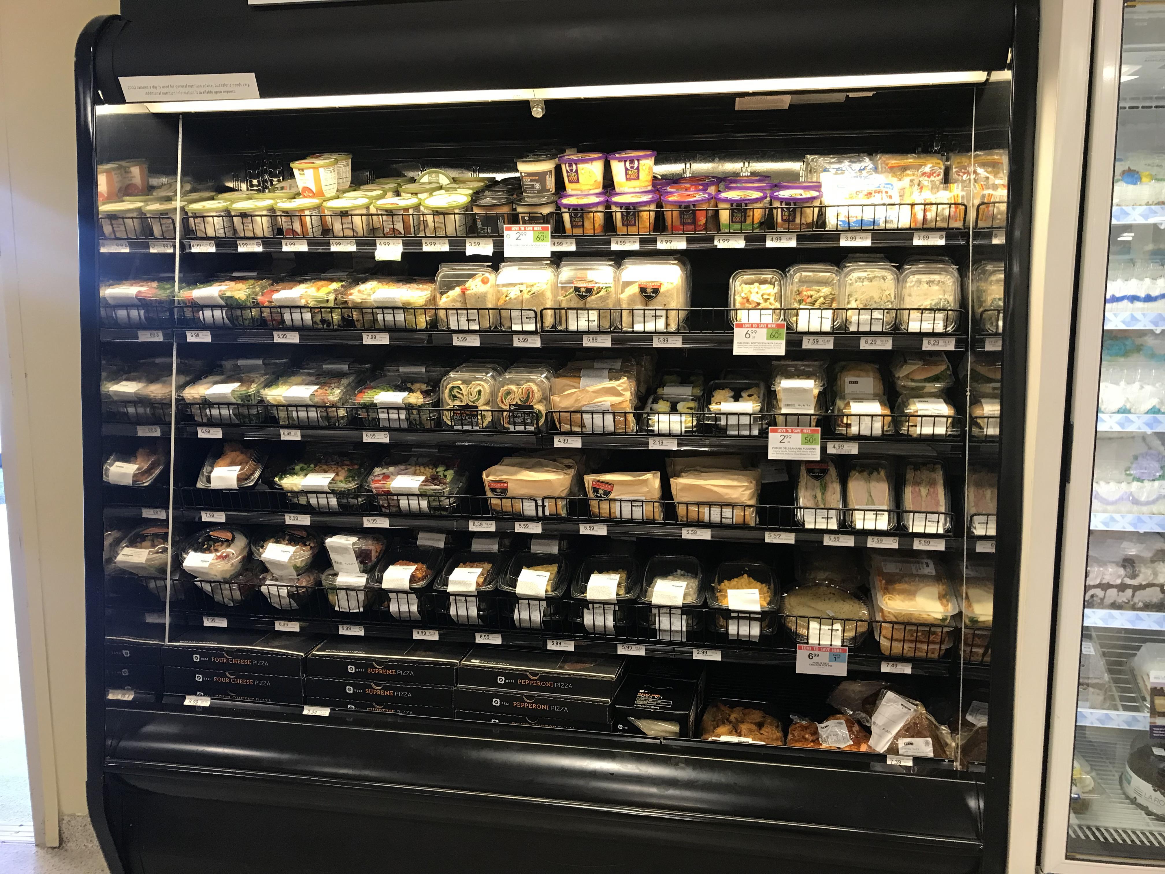 The grab and go case at Publix 722....when you work in the Deli