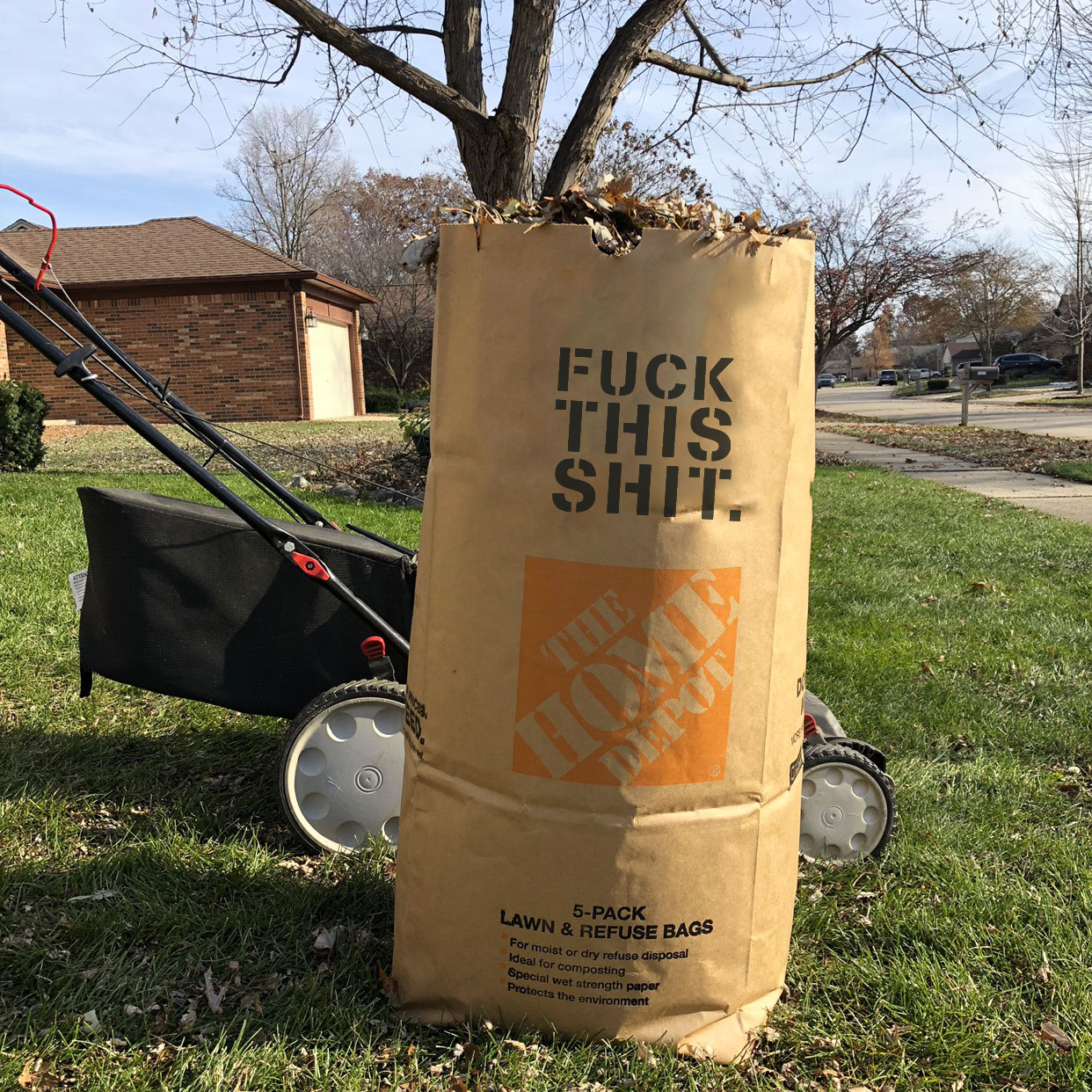 Home Depot Leaf Bags that they should sell. funny