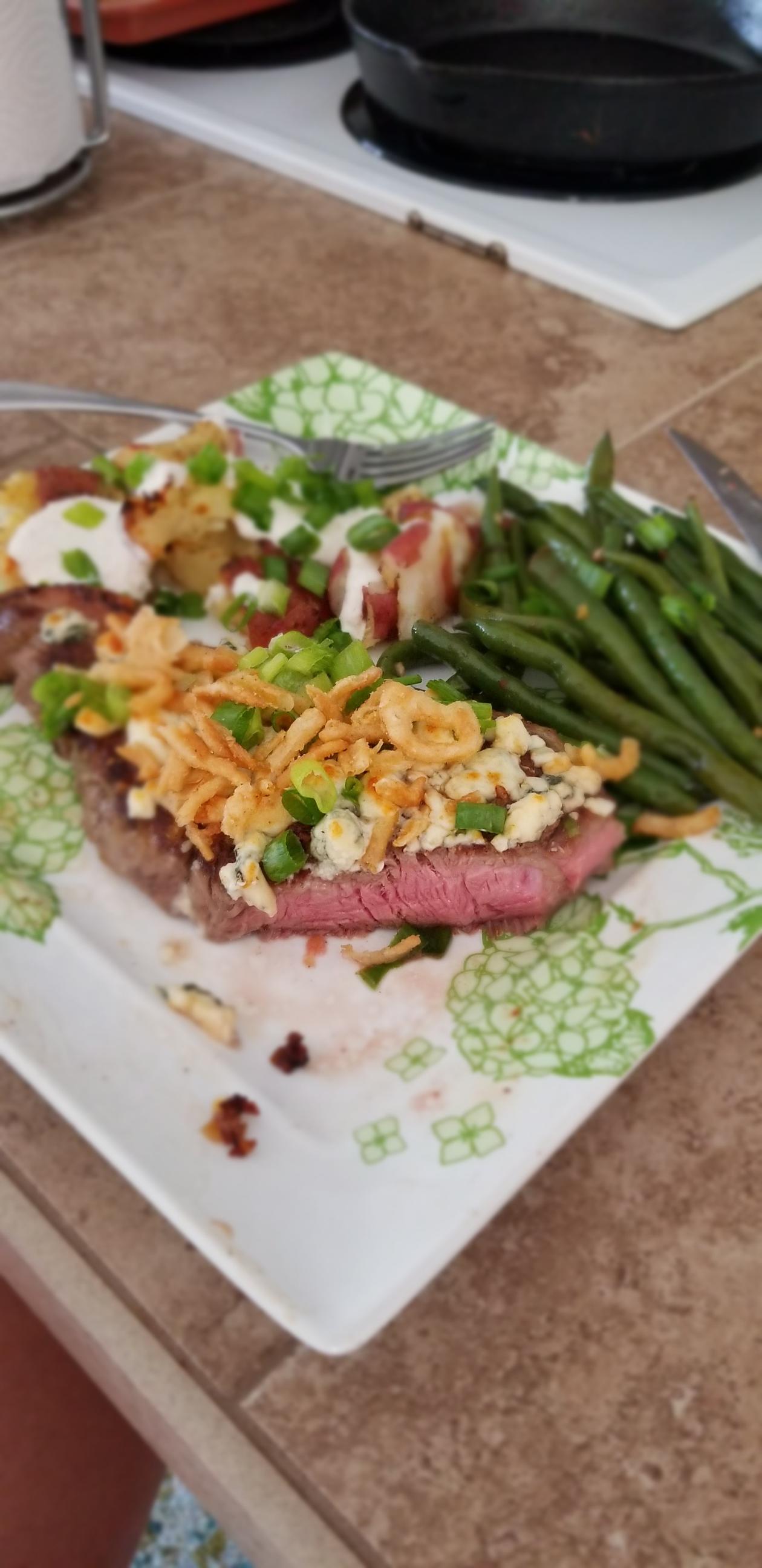Cast Iron Skillet NY Strip r/FoodPorn