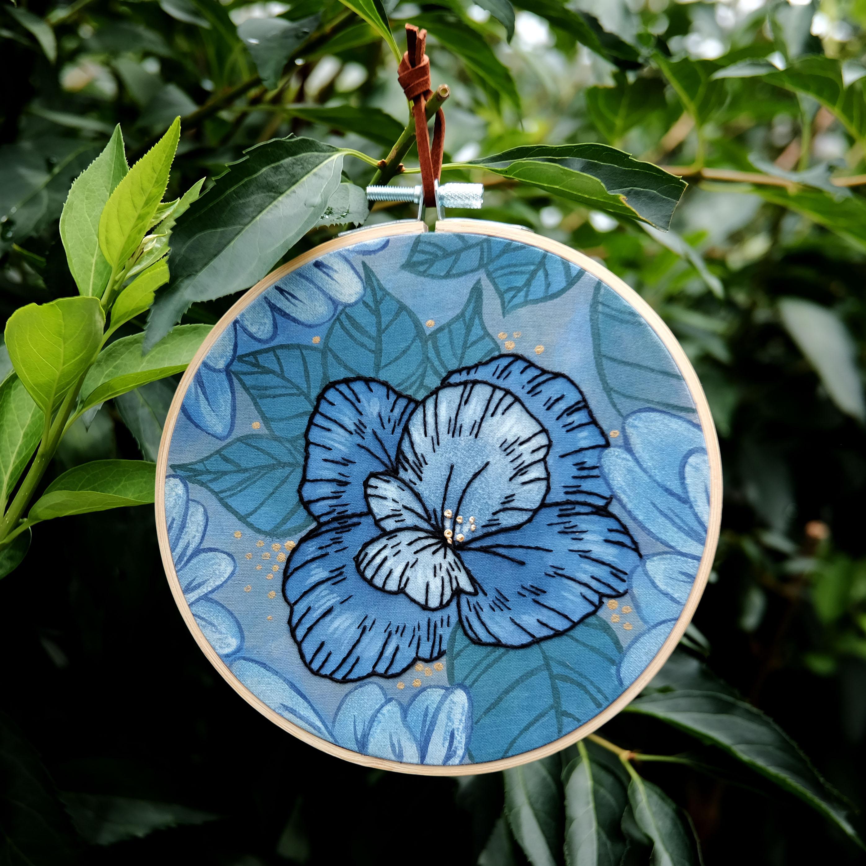 Hand embroidery on upcycled fabric one of my favorite recent pieces