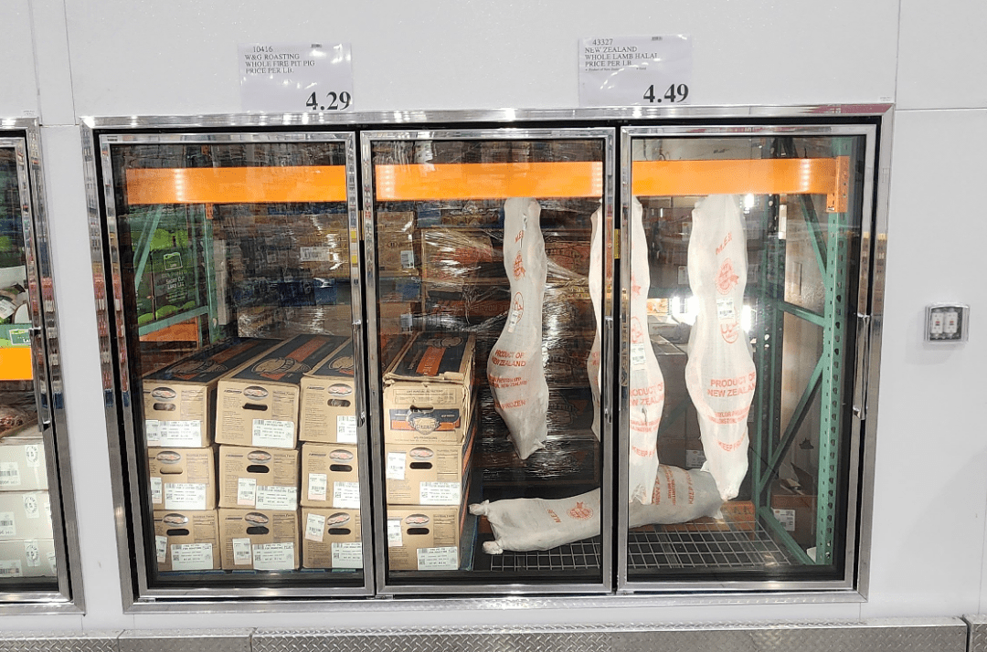 Business Costco in Los Angeles has whole pigs and lambs. About 160 for