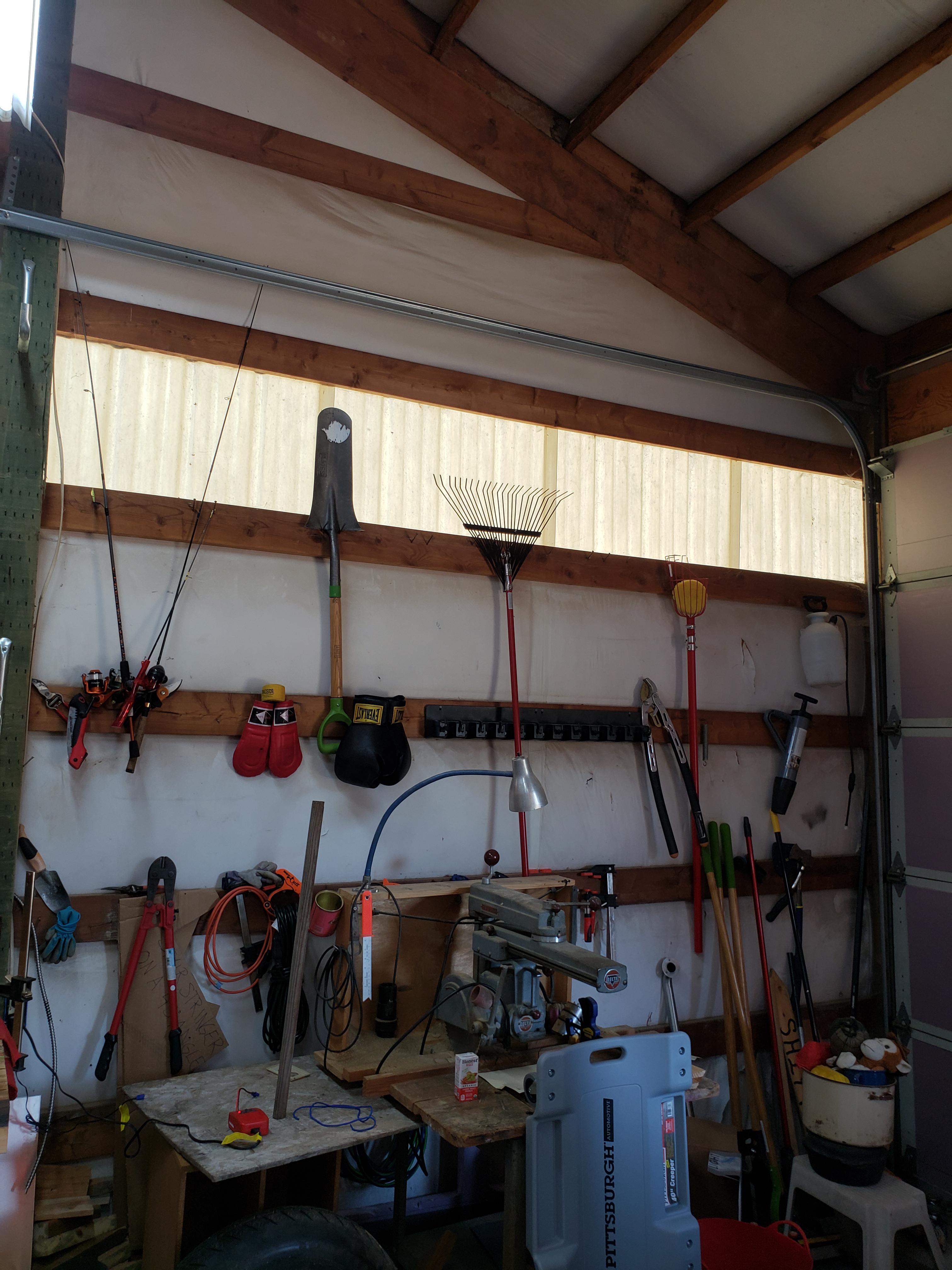 Garage Rake And Shovel Organizer