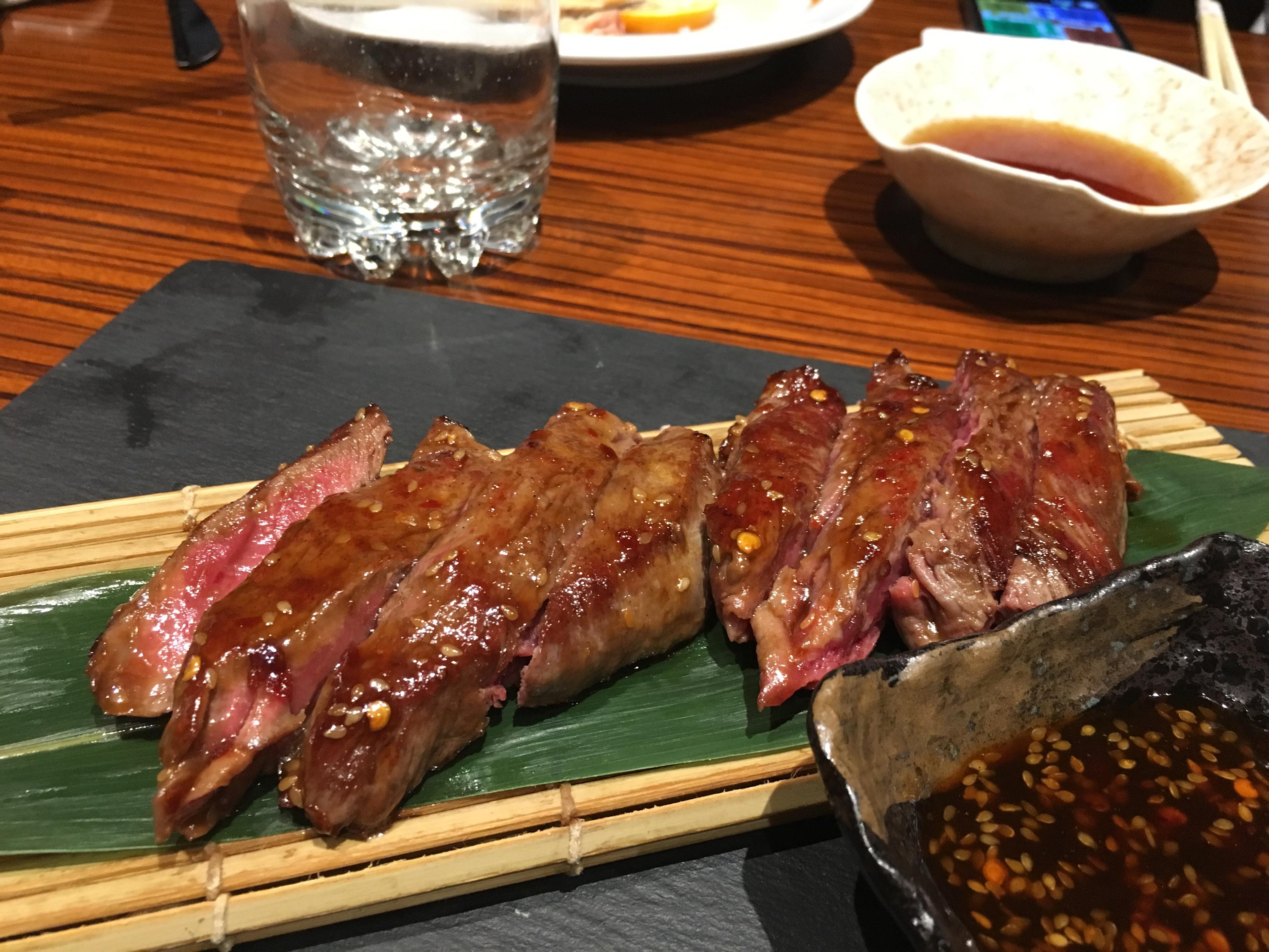 [I ate] Medium rare tenderloin steak with teriyaki sauce r/food