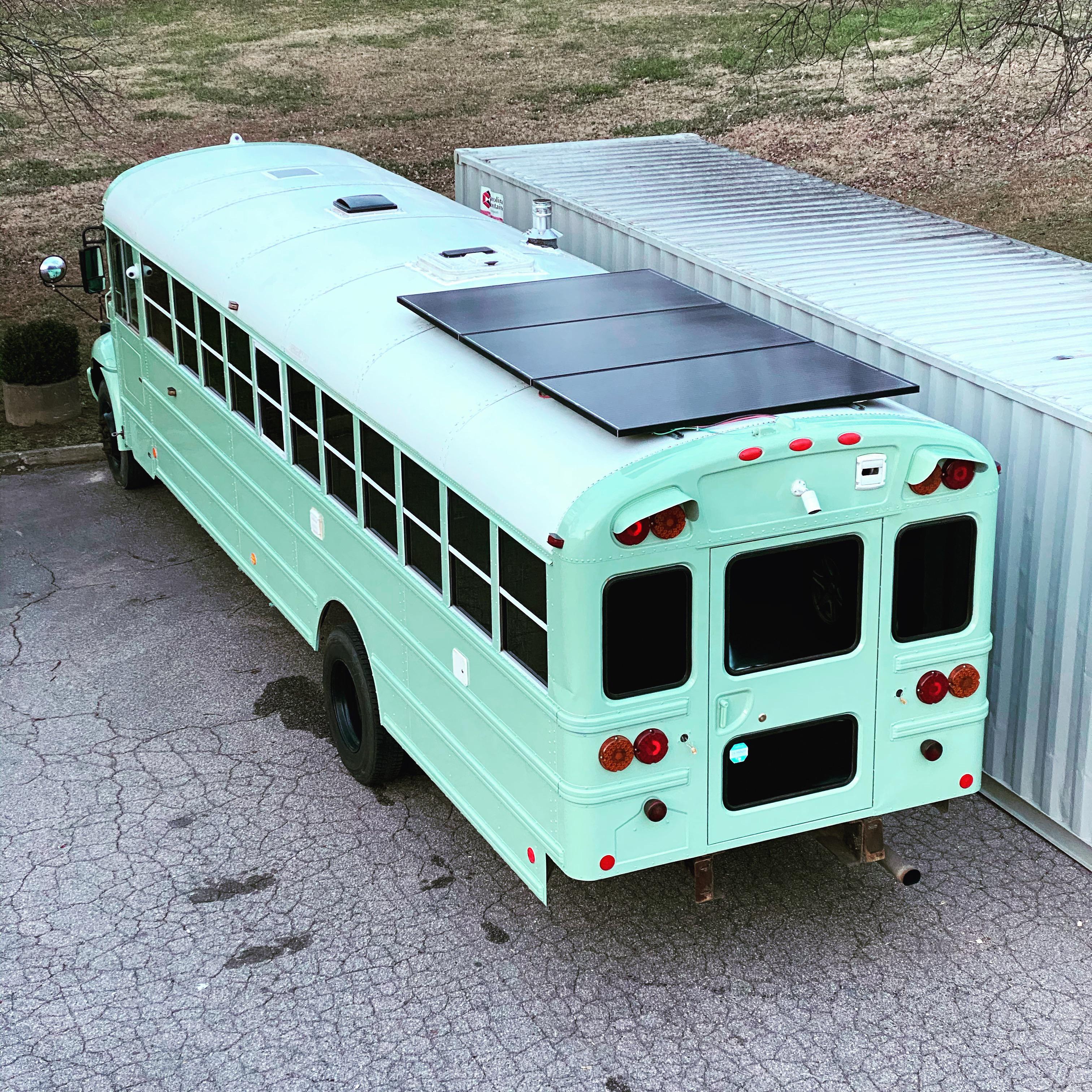 Paint is finally done! Time to build a motorcycle rack now. r/skoolies