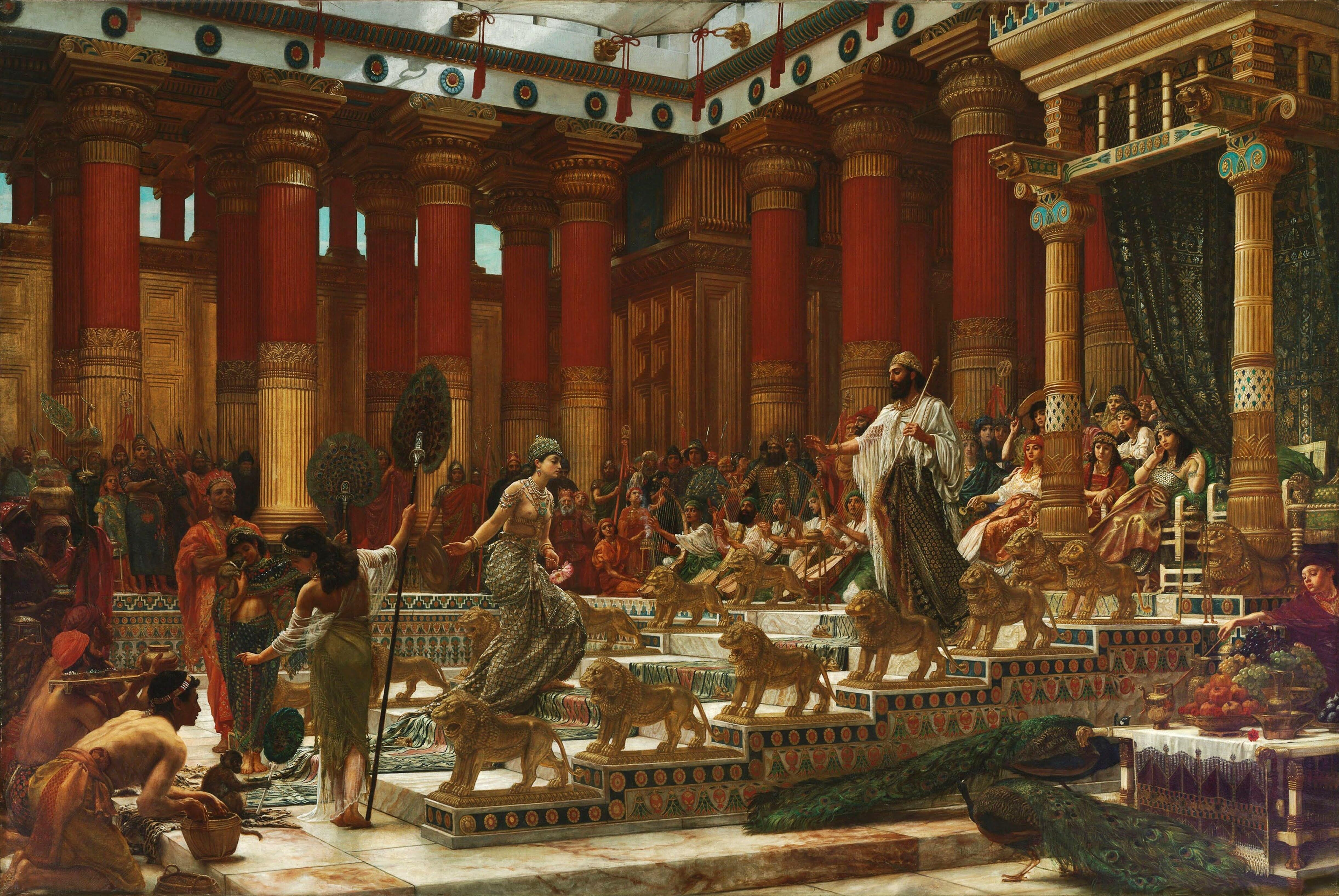 “The Visit of the Queen of Sheba to King Solomon” painting by Edward