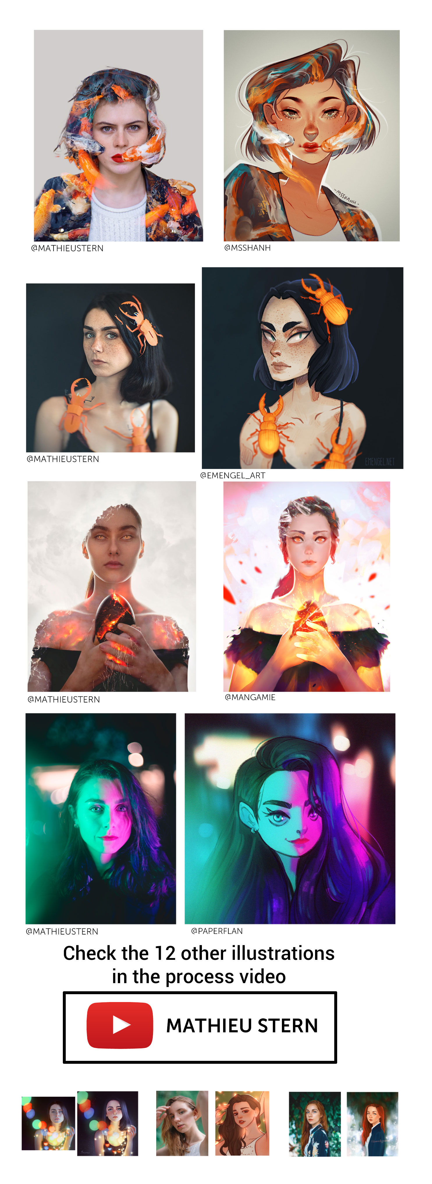 I created my own drawthisinyourstyle challenge and asked 16 artists to