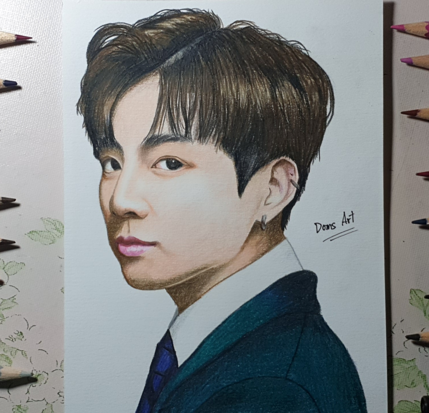 Hi guys this is my colored pencil drawing of Jungkook. How is it? 😊 r