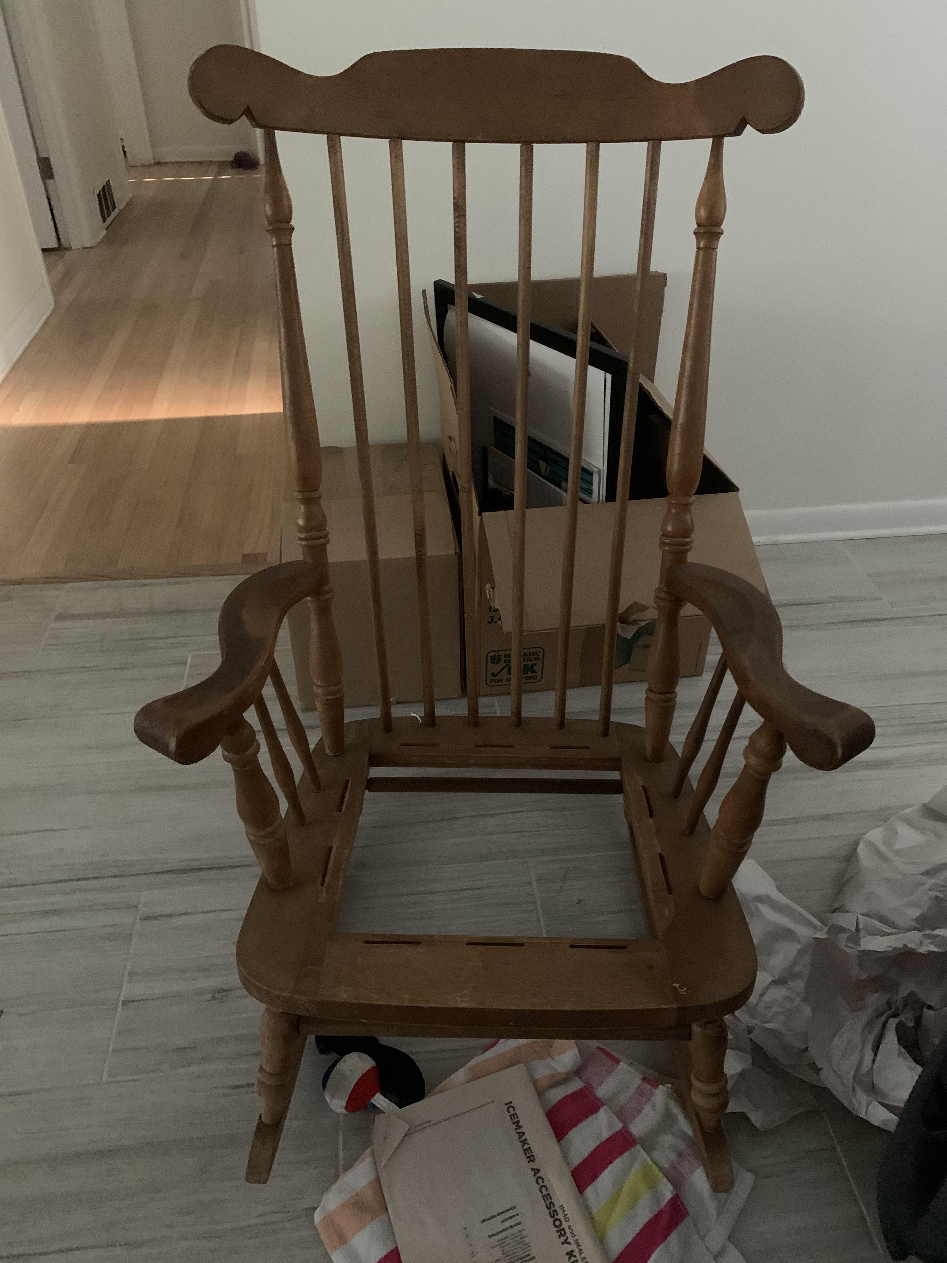Picked this seatless rocking chair up off the side of the road